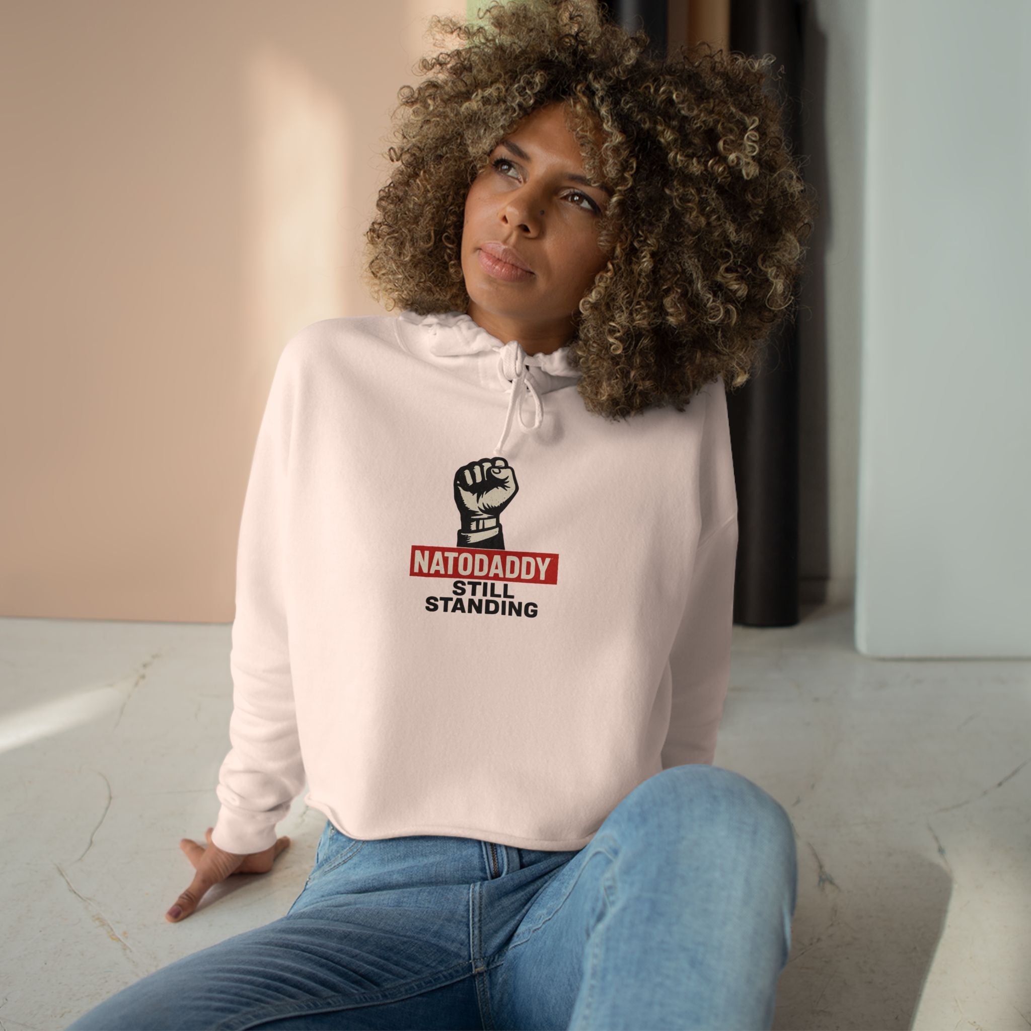 Empowering Crop Hoodie - Natodaddy Still Standing, Feminist Apparel, Social Justice Wear, Unique Gift, Inspiring Fashion