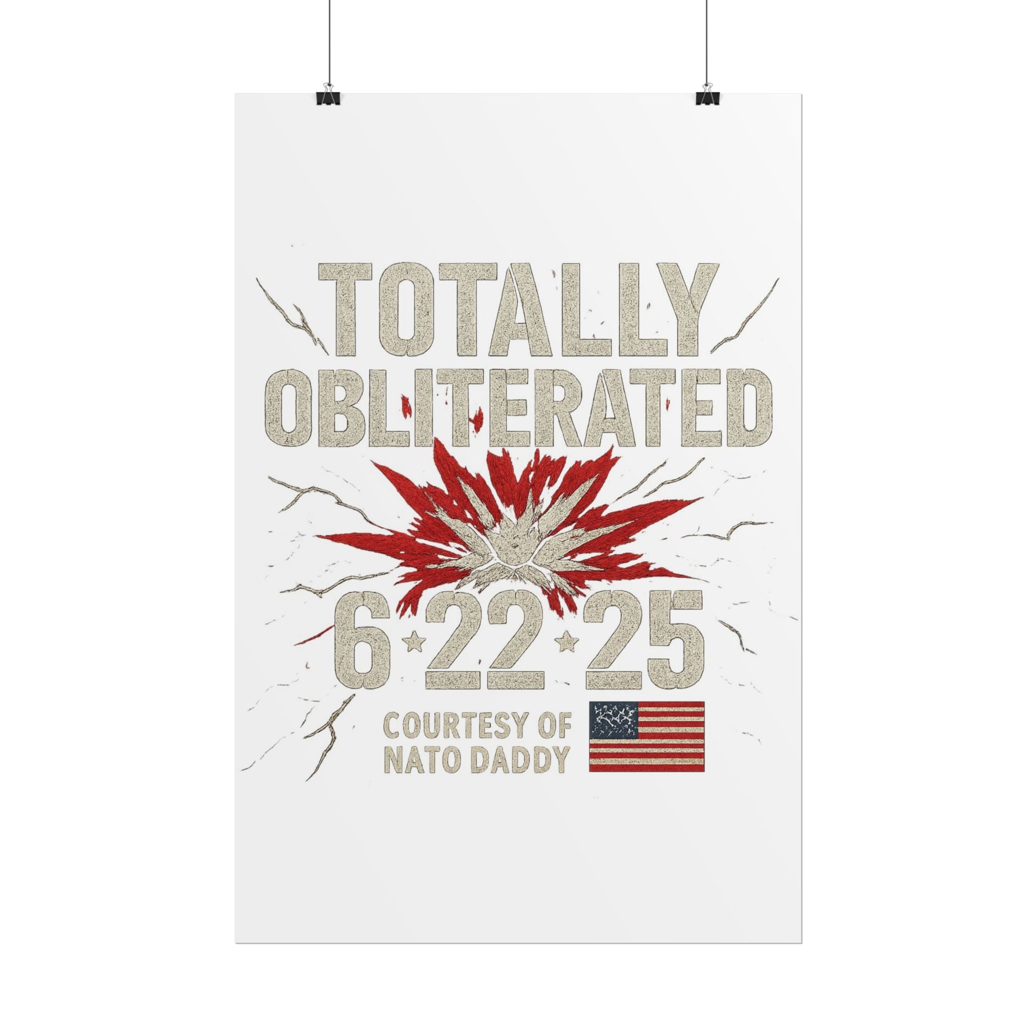 Totally Obliterated Rolled Poster | Unique Decor, Gift for Dads, Wall Art, Patriotic Decor, Birthday Celebration