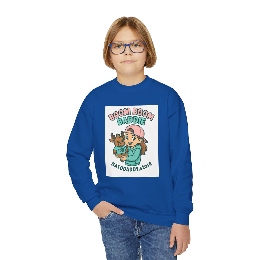 Youth Crewneck Sweatshirt with Fun Cartoon Graphics, Cozy Kids Sweater, Perfect for Everyday Wear, Birthday Gift, Holiday Apparel