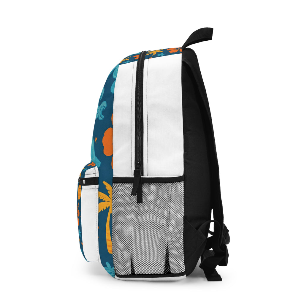 Tropical Surfing Backpack, Beach Luggage, Travel Bag, Customizable School Backpack, Nautical Print Backpack, Gift for Dads