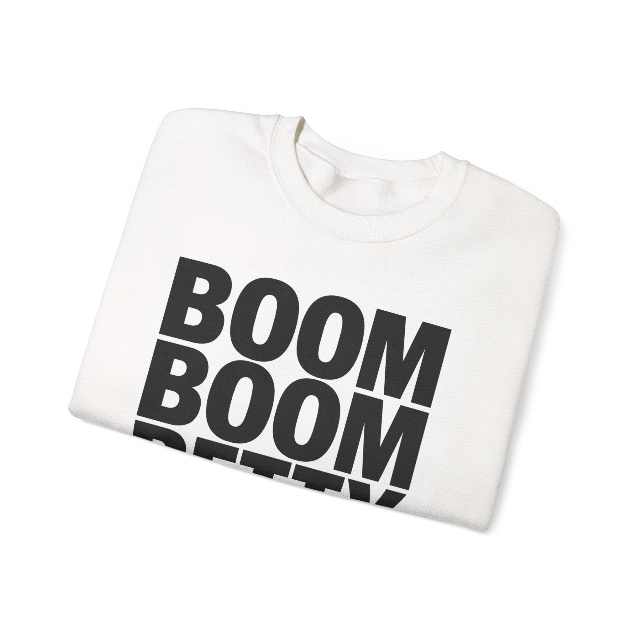 Unisex Boom Boom Betty Sweatshirt, Cozy Streetwear Outfit, Gift Idea for Him/Her, Fashion Statement Crewneck, Perfect for Casual Wear
