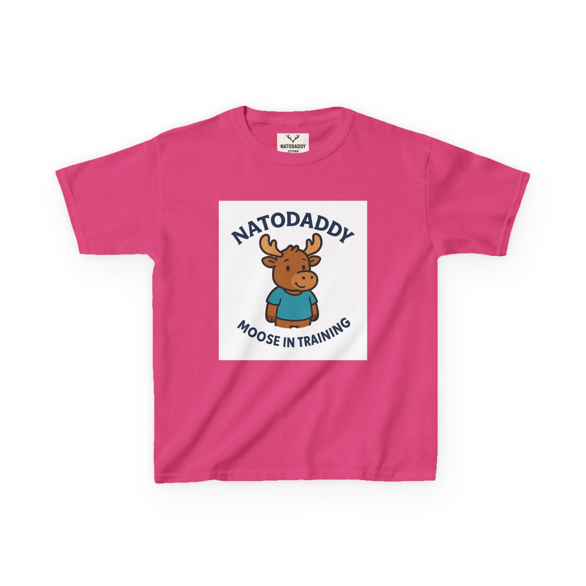 Kids Moose in Training Tee, Fun Children's Shirt, Gift for Dads, Playful Apparel, Birthday Party Outfit, Family Matching Tee