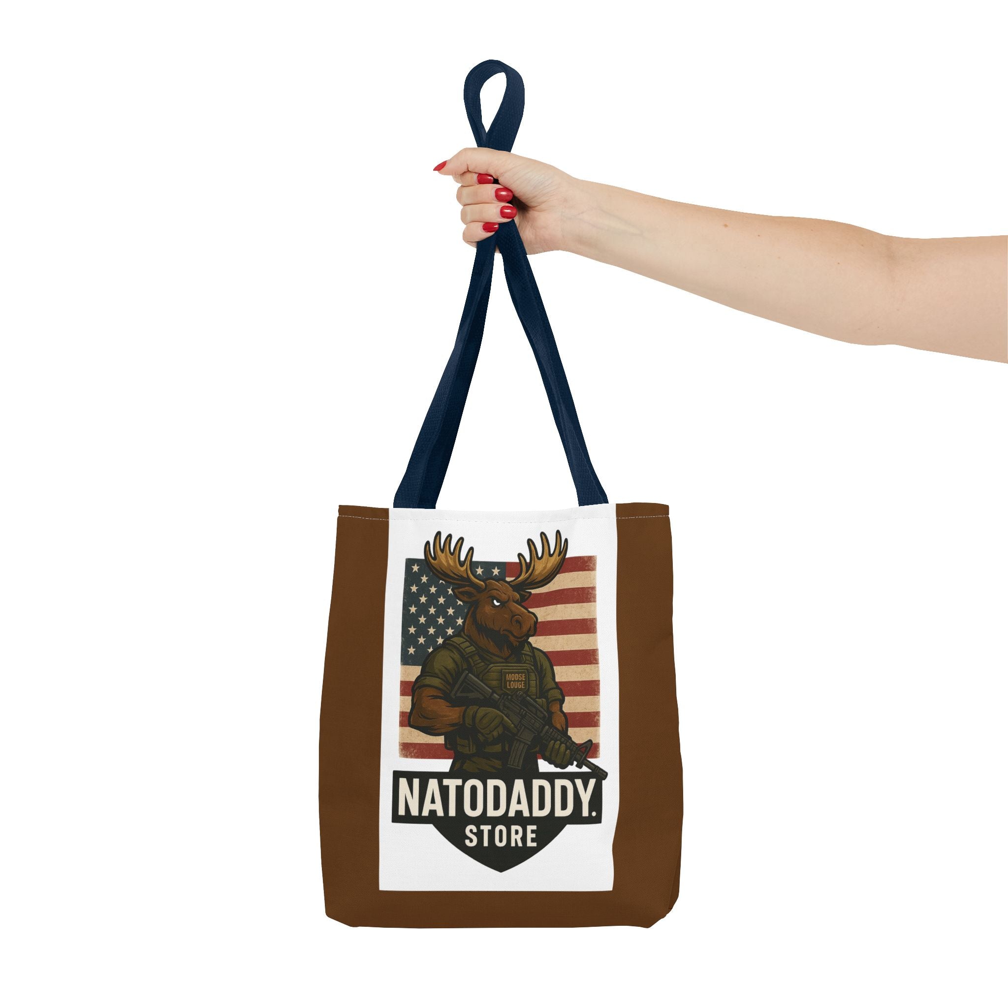 Patriotic Moose Tote Bag - Ideal for Military Pride, Gift for Outdoors Lovers, Statement Bag, Everyday Use, Travel Essentials