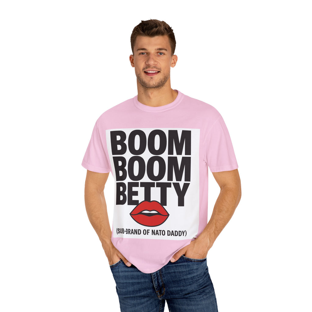 Boom Boom Betty Unisex Garment-Dyed T-shirt, Casual Tee, Cool Graphic Tee, Gift for Her, Trendy Streetwear