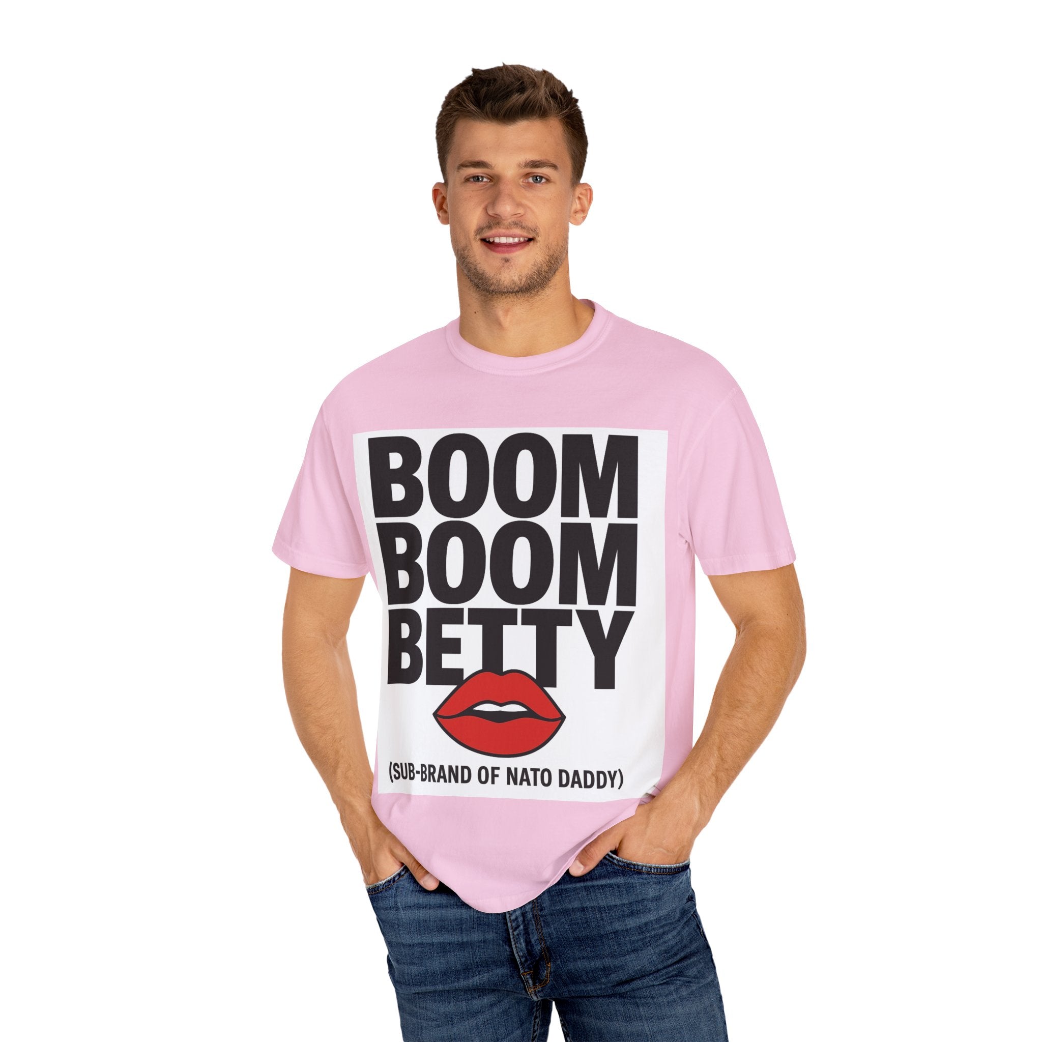 Boom Boom Betty Unisex Garment-Dyed T-shirt, Casual Tee, Cool Graphic Tee, Gift for Her, Trendy Streetwear