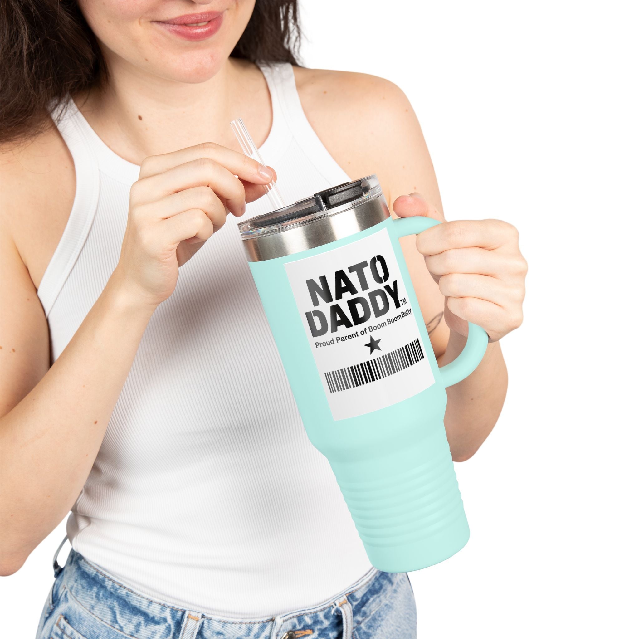 Nato Daddy Insulated Travel Mug | 40oz Dad Coffee Cup | Perfect for Gifts | Personalized Cooler Mug | Father's Day Essential