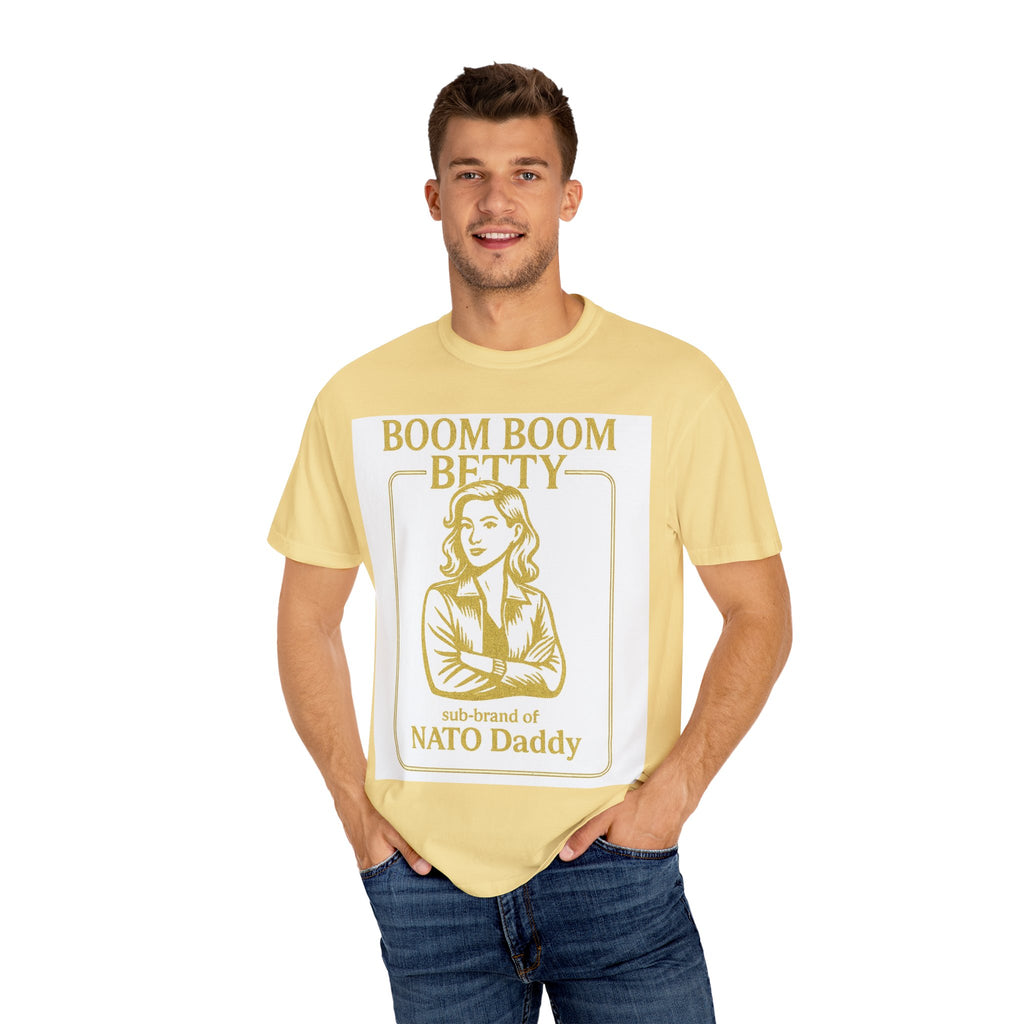 Boom Boom Betty Unisex T-Shirt, Funny Graphic Tee, Gift for Dads, Quirky Casual Wear, Unique Father's Day Present, Humor Shirt