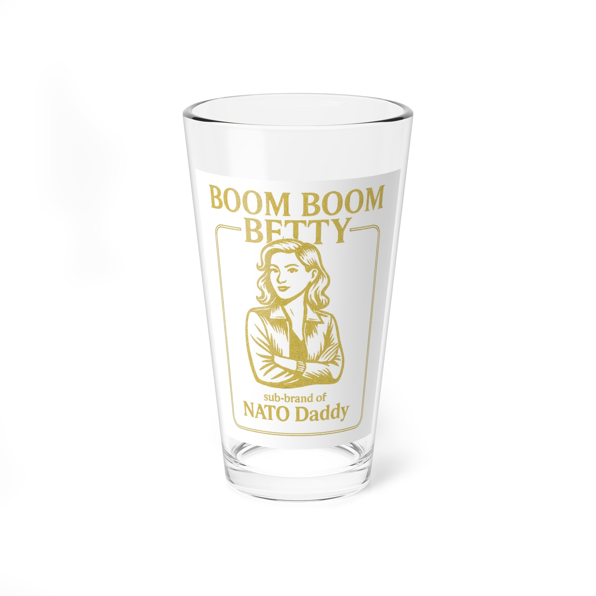 Boom Boom Betty Mixing Glass - 16oz, Cocktail Glass, Personalized Drinkware, Barware Gift, Retro Style