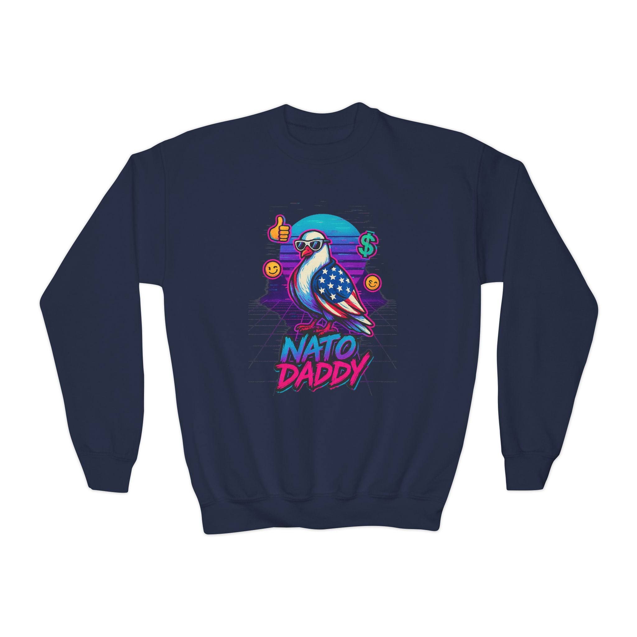 Hip Retro Youth Crewneck Sweatshirt with Fun NATO DADDY Design, Stylish Streetwear, Gift Idea for Kids, Cool Casual Wear, Trendy [...]
