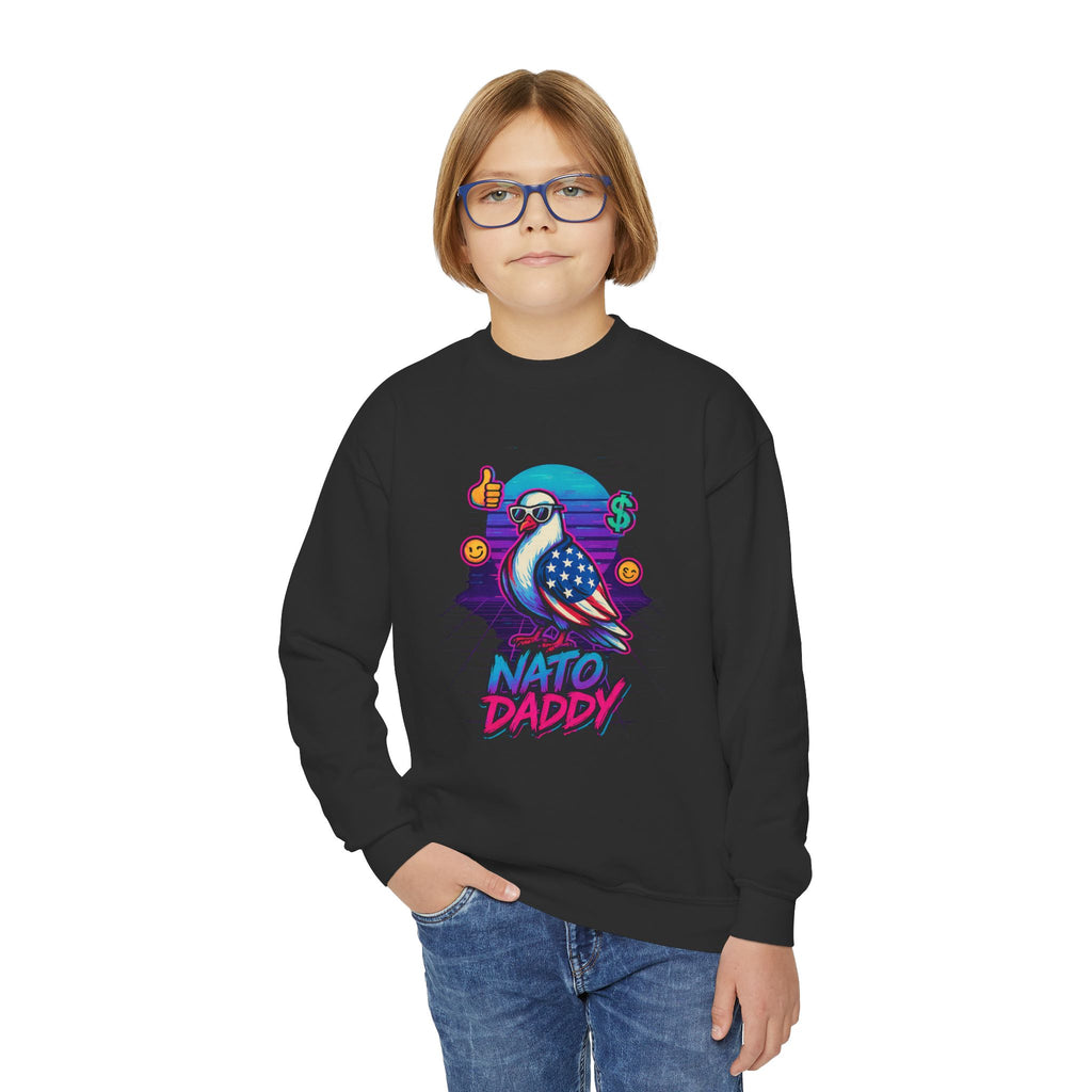 Hip Retro Youth Crewneck Sweatshirt with Fun NATO DADDY Design, Stylish Streetwear, Gift Idea for Kids, Cool Casual Wear, Trendy [...]