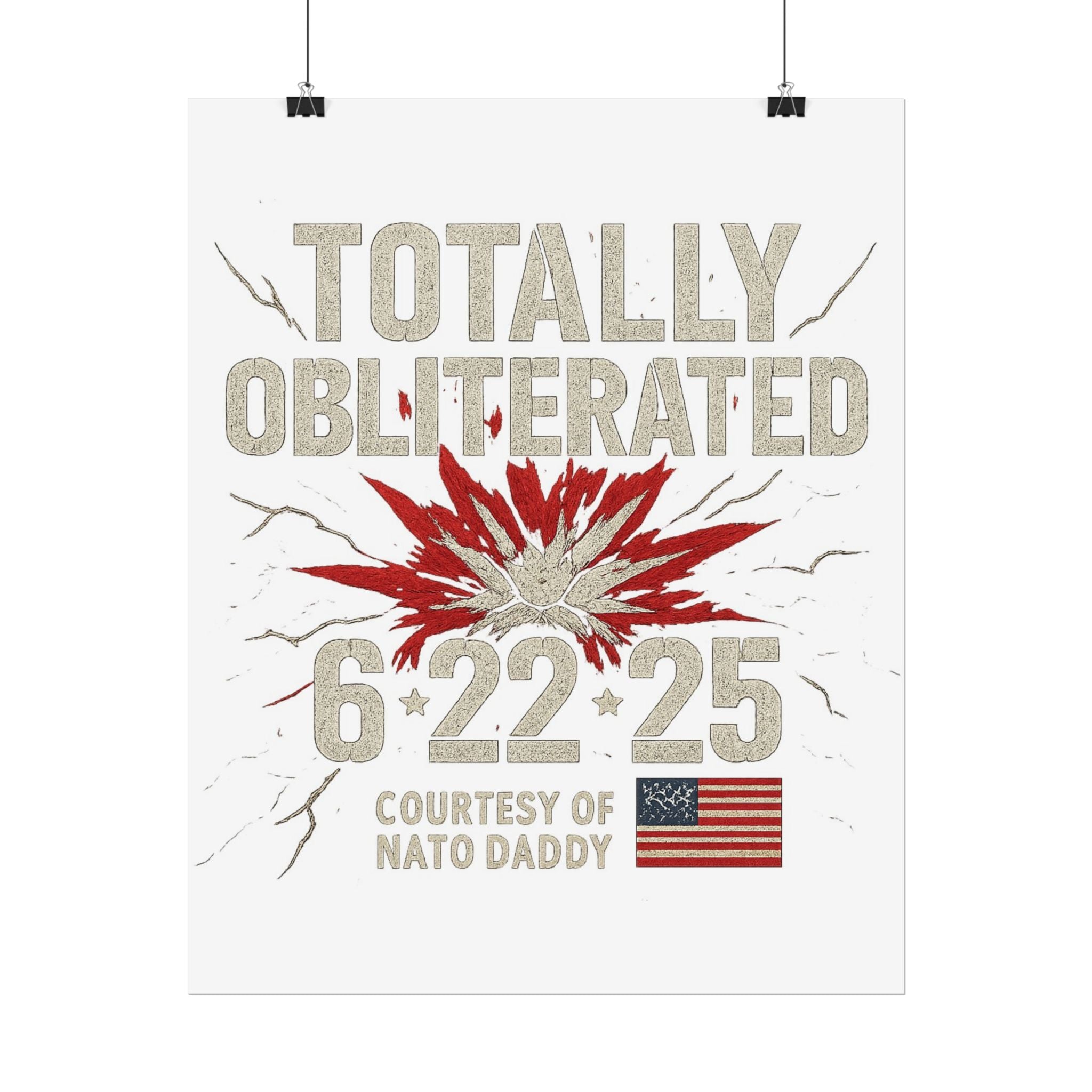 Totally Obliterated Rolled Poster | Unique Decor, Gift for Dads, Wall Art, Patriotic Decor, Birthday Celebration