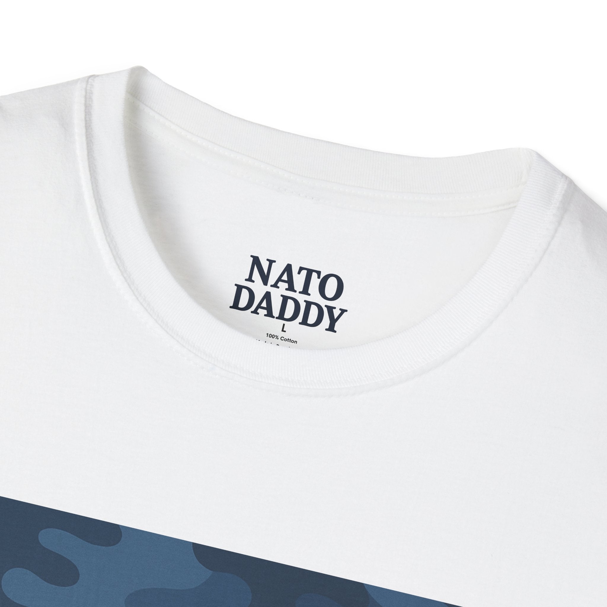 NATO Daddy T-Shirt for Dads, Cool Casual Wear, Unique Gift for Father's Day, Unisex Softstyle Tee, Camo Graphic Shirt