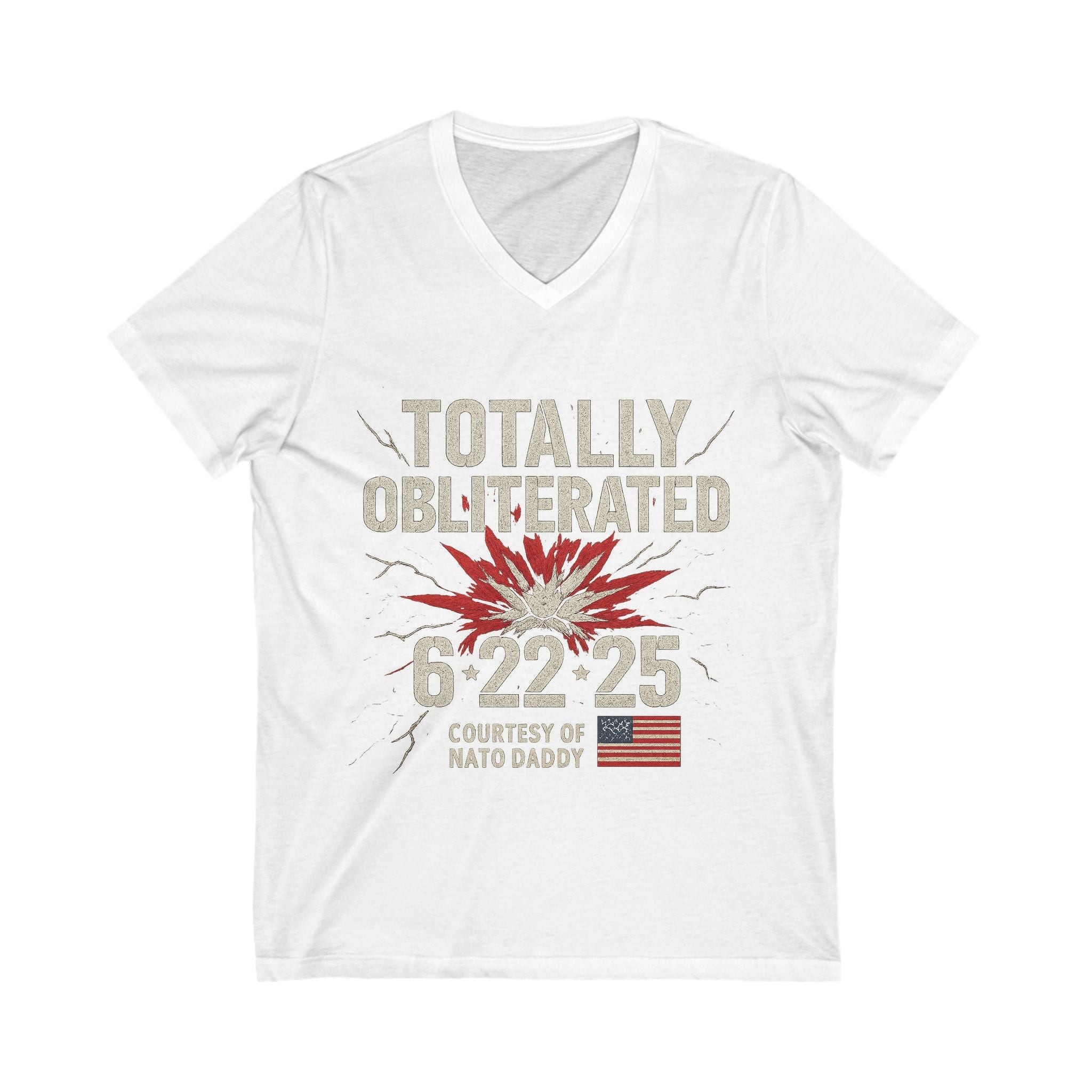 Totally Obliterated V-Neck Tee, Funny Dad Shirt, Father's Day Gift, Summer Casual Wear, Birthday Celebration Tee, Unisex Graphic Tee
