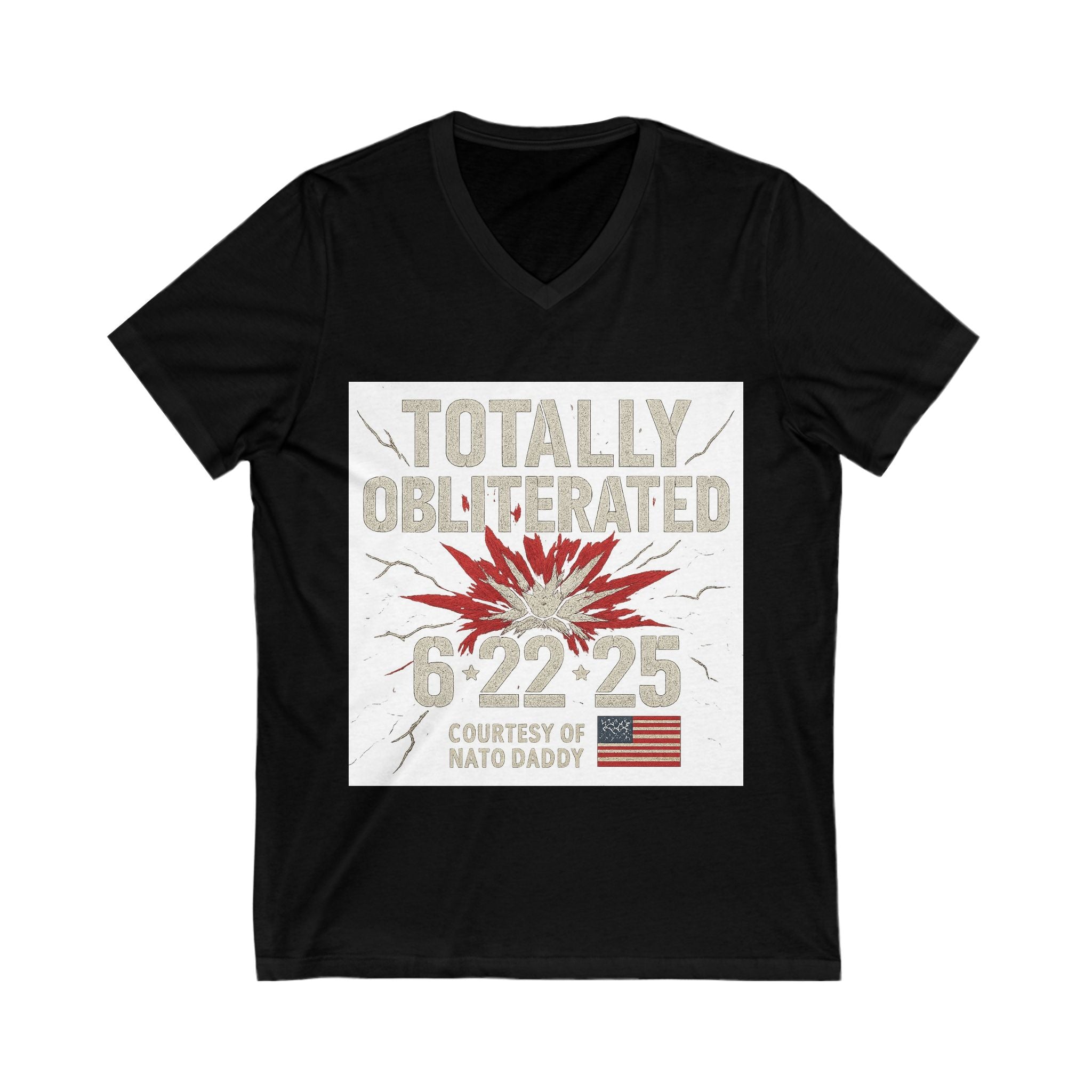 Totally Obliterated V-Neck Tee, Funny Dad Shirt, Father's Day Gift, Summer Casual Wear, Birthday Celebration Tee, Unisex Graphic Tee