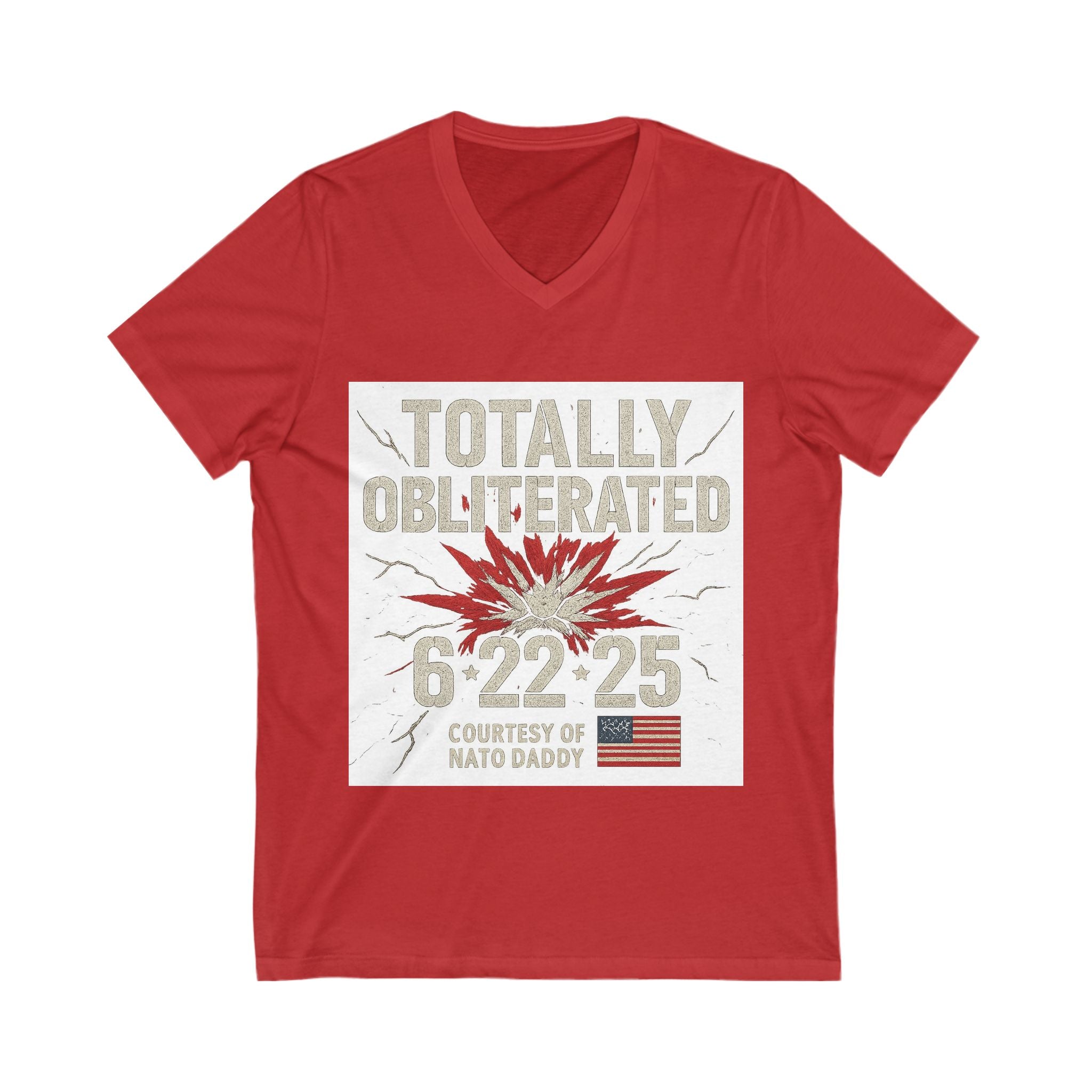 Totally Obliterated V-Neck Tee, Funny Dad Shirt, Father's Day Gift, Summer Casual Wear, Birthday Celebration Tee, Unisex Graphic Tee