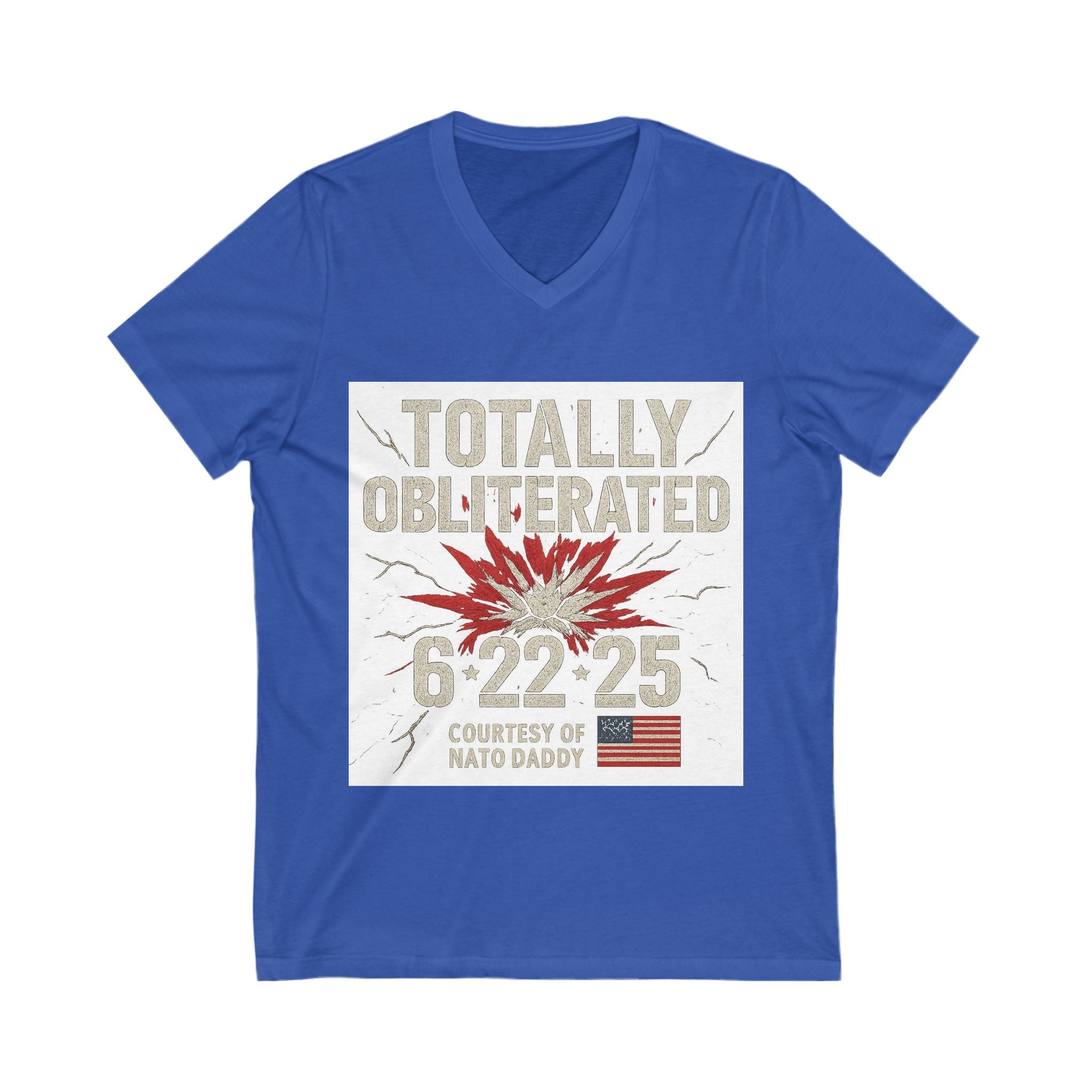 Totally Obliterated V-Neck Tee, Funny Dad Shirt, Father's Day Gift, Summer Casual Wear, Birthday Celebration Tee, Unisex Graphic Tee