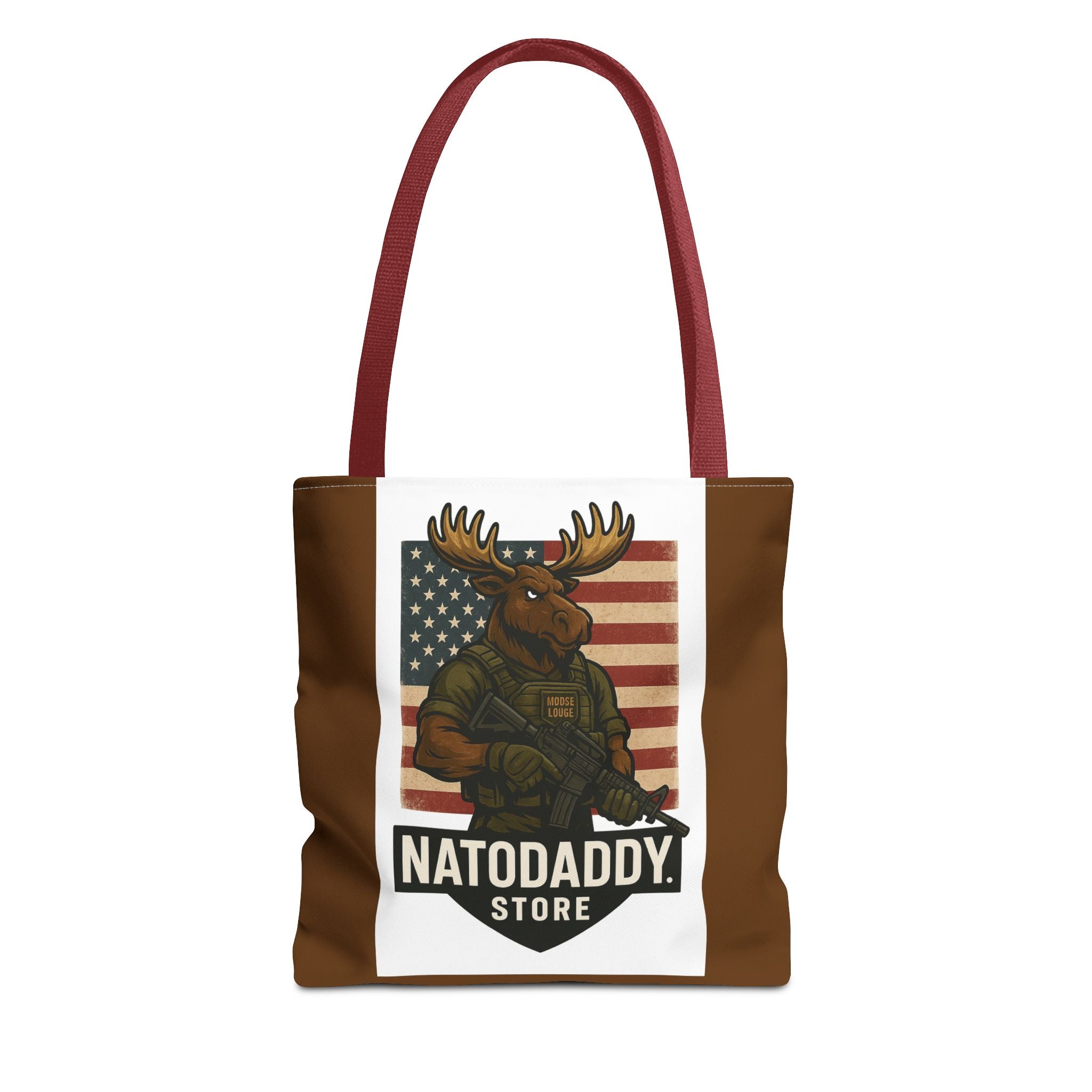 Patriotic Moose Tote Bag - Ideal for Military Pride, Gift for Outdoors Lovers, Statement Bag, Everyday Use, Travel Essentials