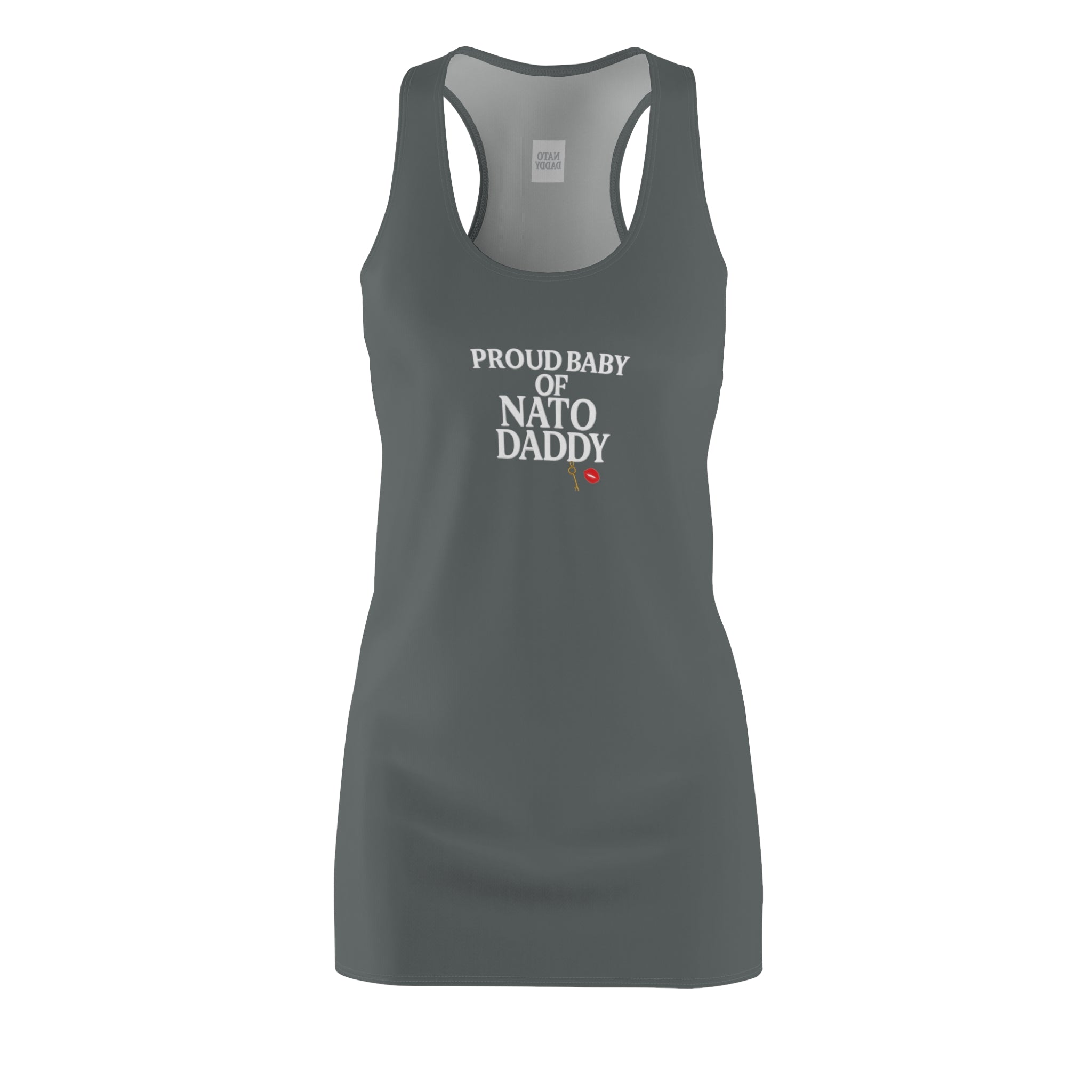 Proud Baby of NATO Daddy Racerback Dress, Cute Summer Dress, Gift for New Moms, Family Celebration, Father's Day Fashion