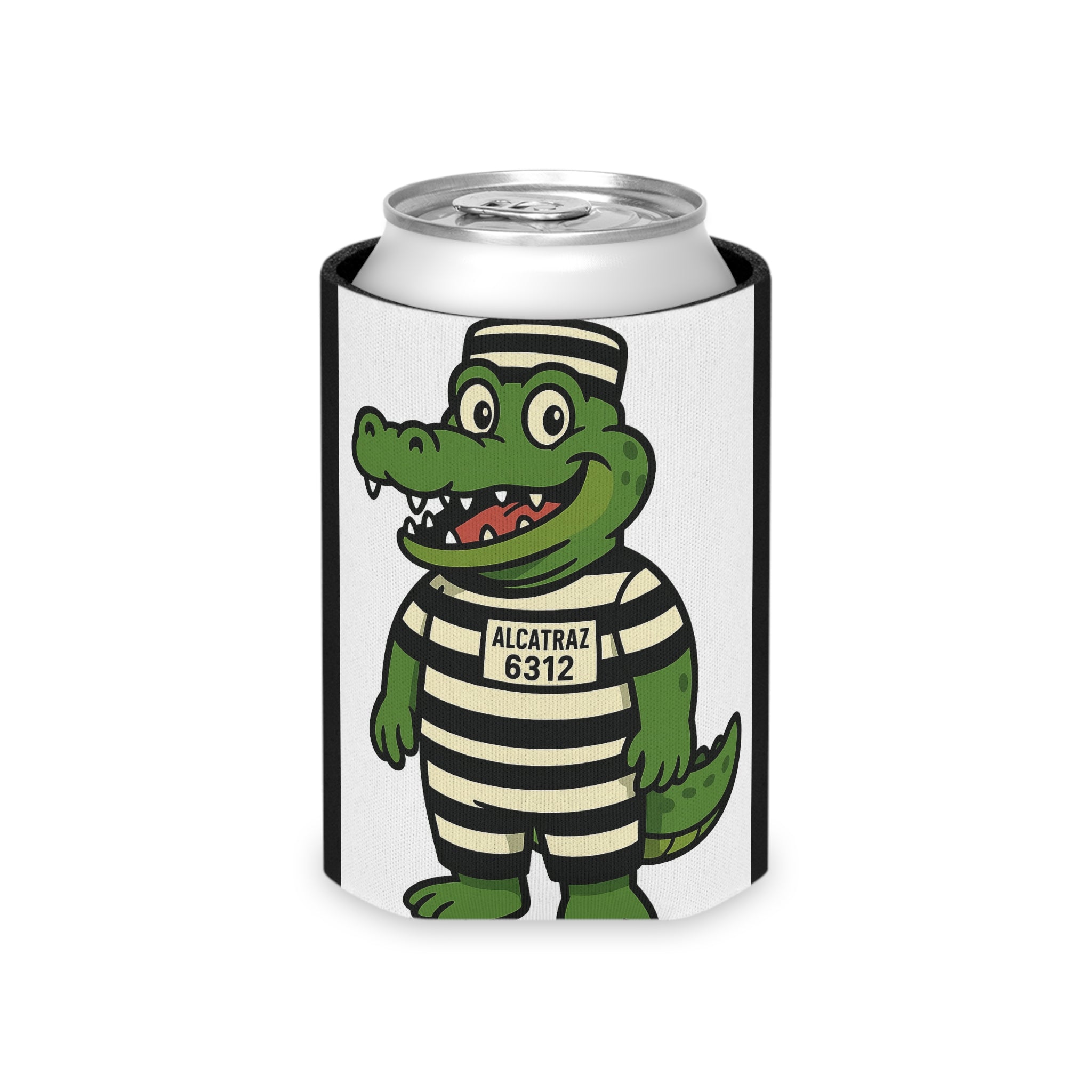 Alcatraz Crocodile Can Cooler – Fun Drink Sleeve, Unique Gift for Dads, Party Favors, Beach, BBQ, Relaxation