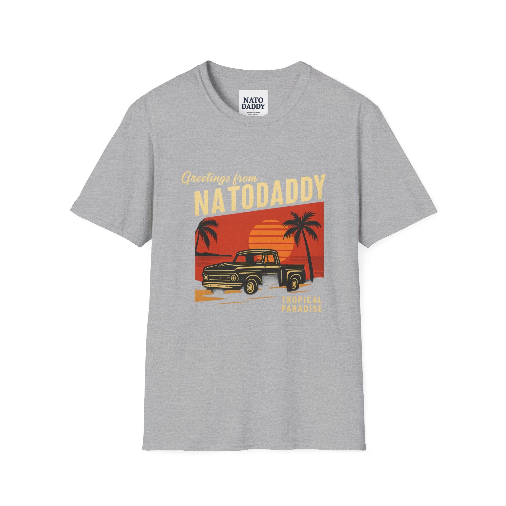 T-Shirt with Vintage Truck Design, Perfect Gift for Dads, Summer Vibes, Vacation Memories, Casual Wear