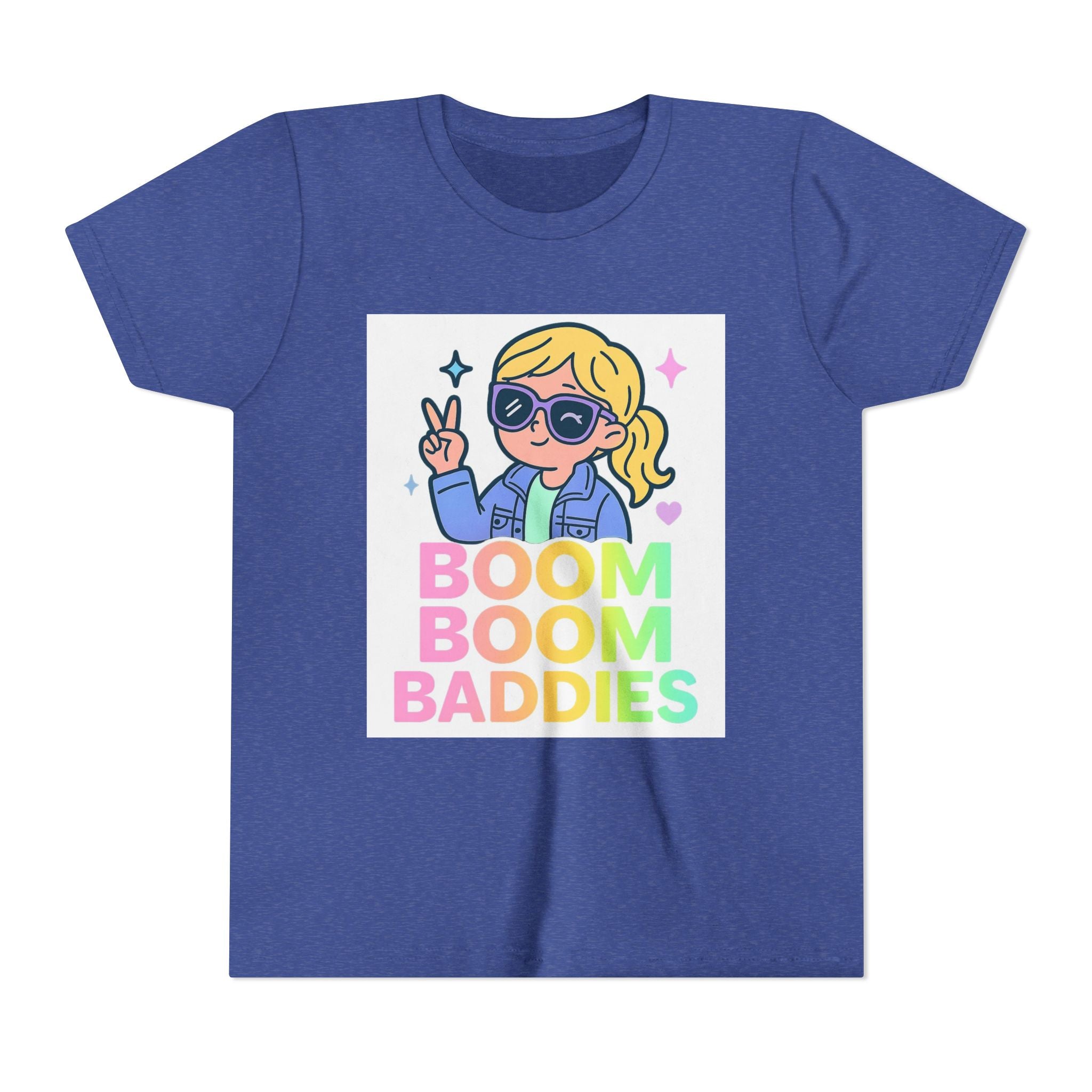 Playful Youth Tee, Fun Kids Shirt, BOOM BOOM BADDIES Graphic Tee, Cool Summer Top, Gift for Kids, Birthday Outfit