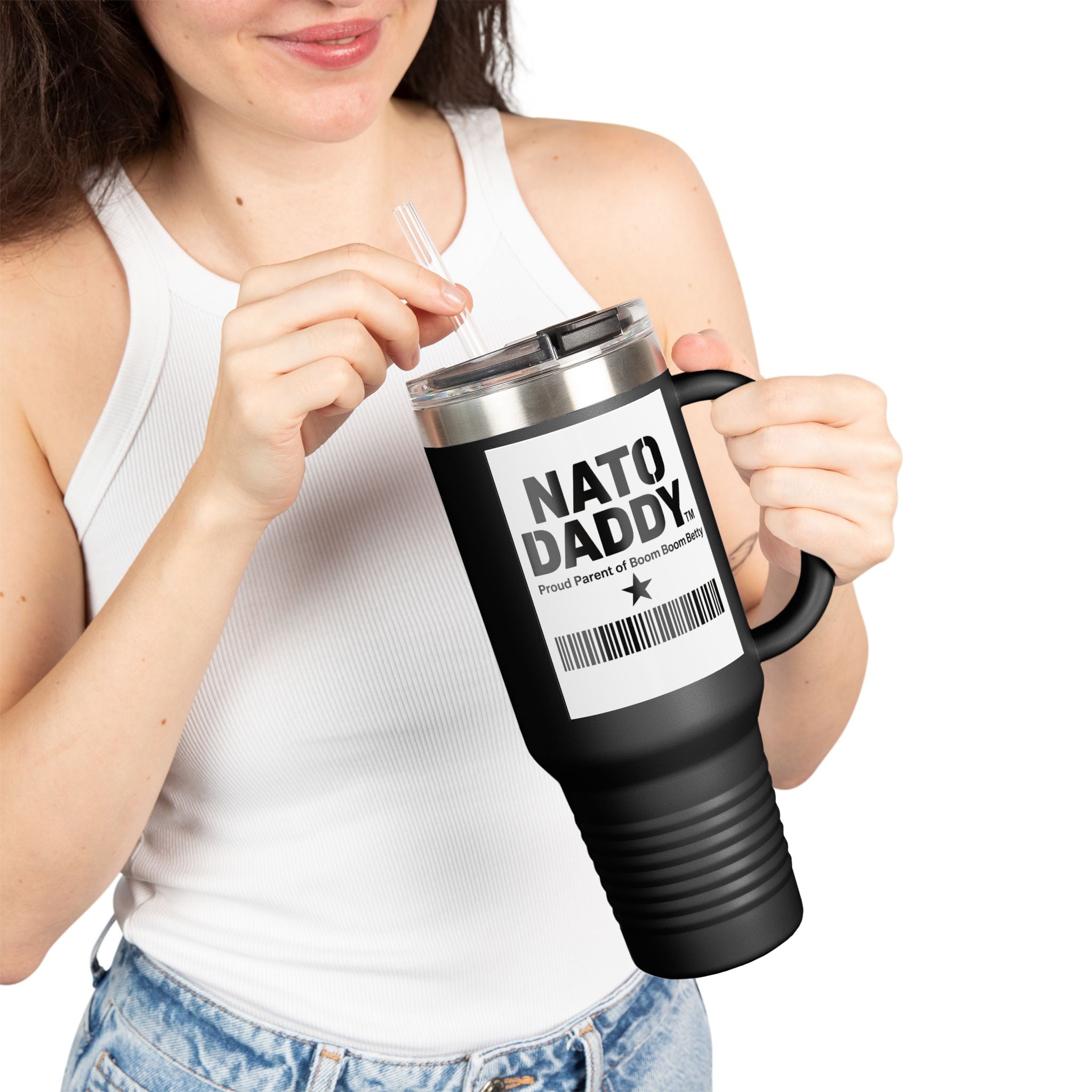 Nato Daddy Insulated Travel Mug | 40oz Dad Coffee Cup | Perfect for Gifts | Personalized Cooler Mug | Father's Day Essential