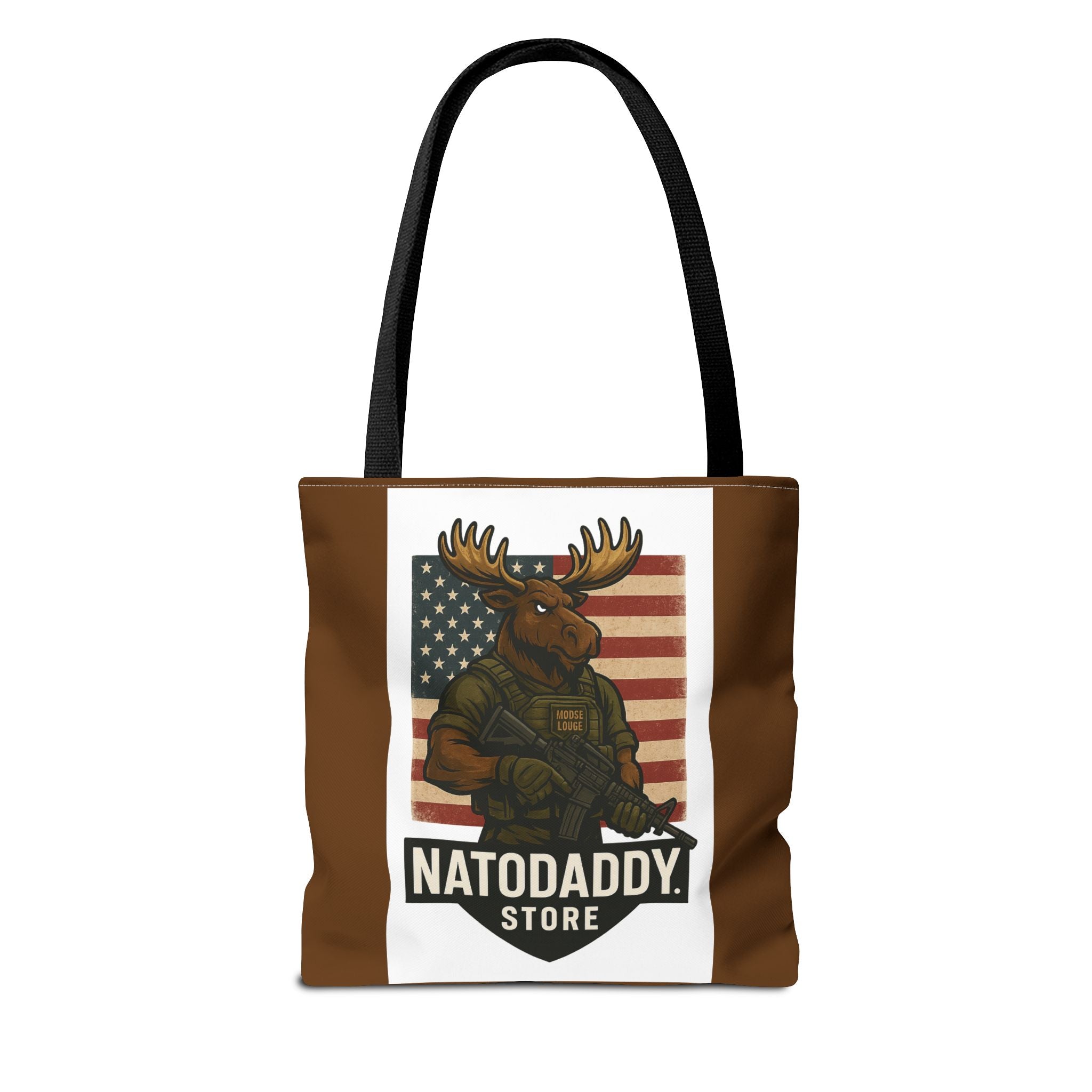 Patriotic Moose Tote Bag - Ideal for Military Pride, Gift for Outdoors Lovers, Statement Bag, Everyday Use, Travel Essentials