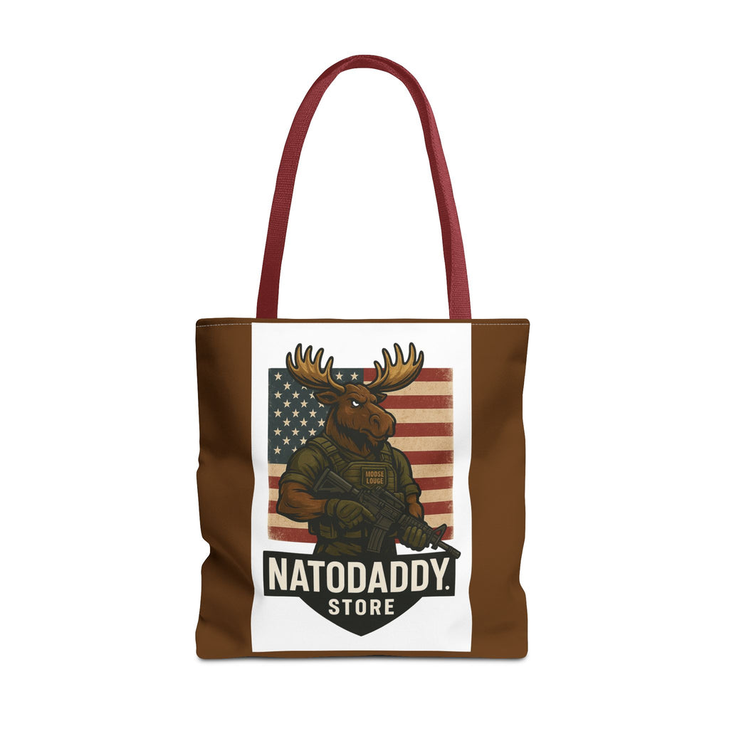 Patriotic Moose Tote Bag - Ideal for Military Pride, Gift for Outdoors Lovers, Statement Bag, Everyday Use, Travel Essentials