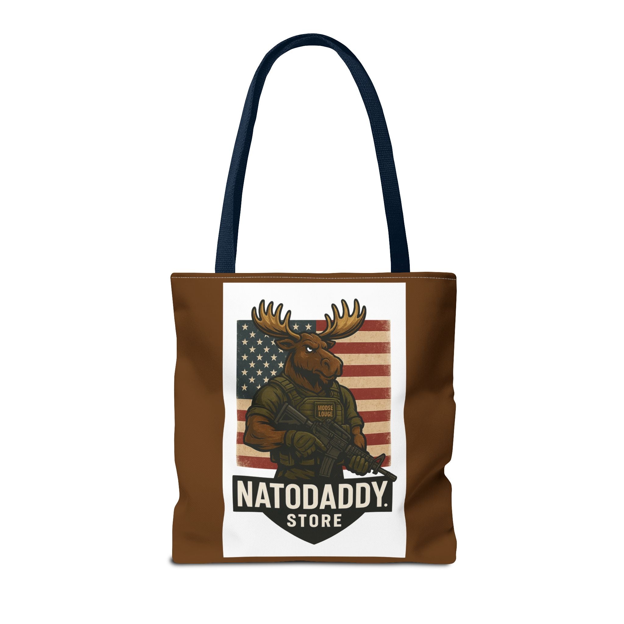 Patriotic Moose Tote Bag - Ideal for Military Pride, Gift for Outdoors Lovers, Statement Bag, Everyday Use, Travel Essentials