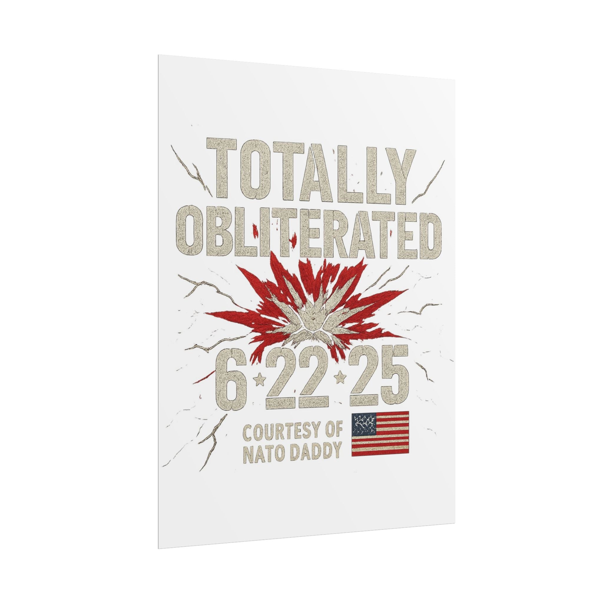 Totally Obliterated Rolled Poster | Unique Decor, Gift for Dads, Wall Art, Patriotic Decor, Birthday Celebration