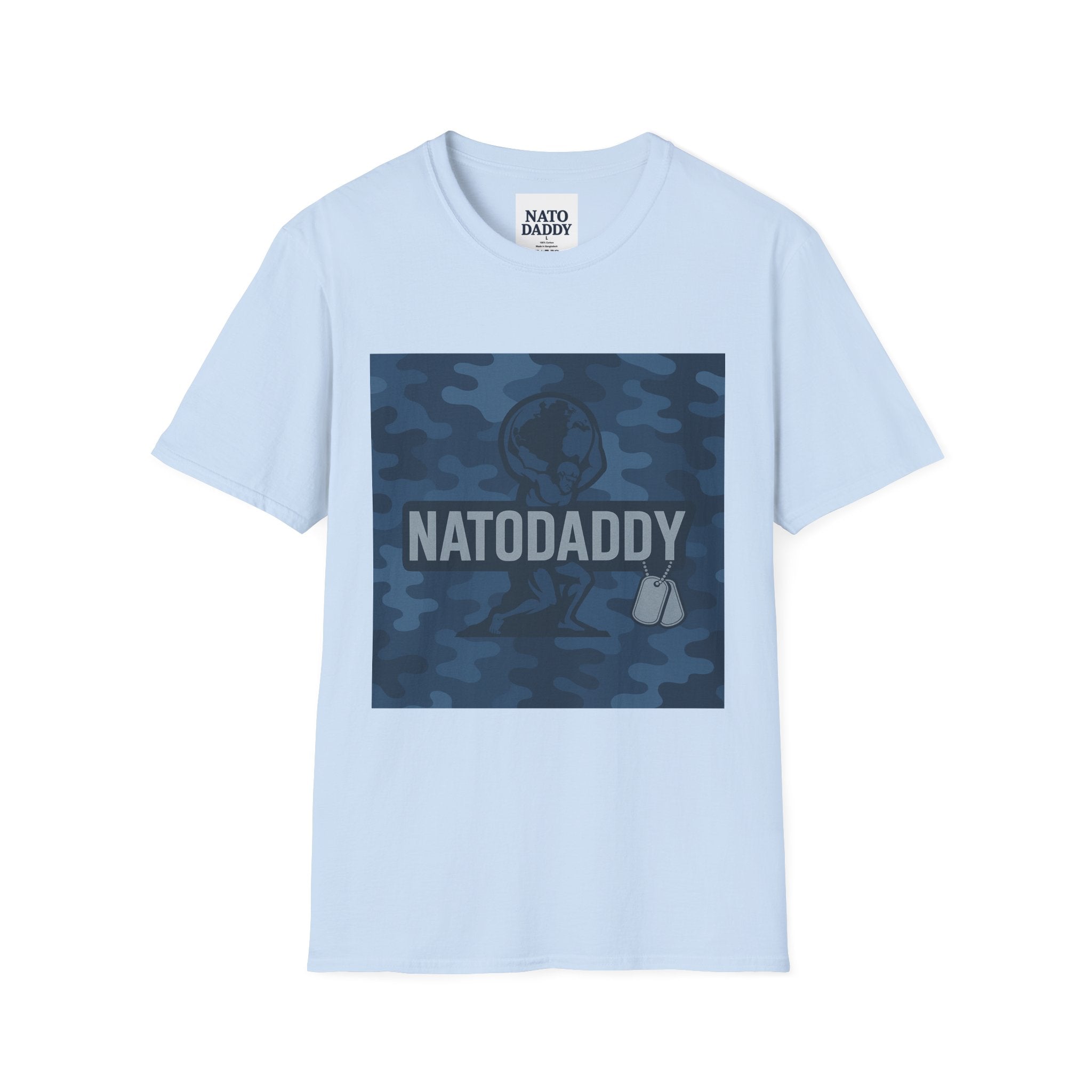 NATO Daddy T-Shirt for Dads, Cool Casual Wear, Unique Gift for Father's Day, Unisex Softstyle Tee, Camo Graphic Shirt