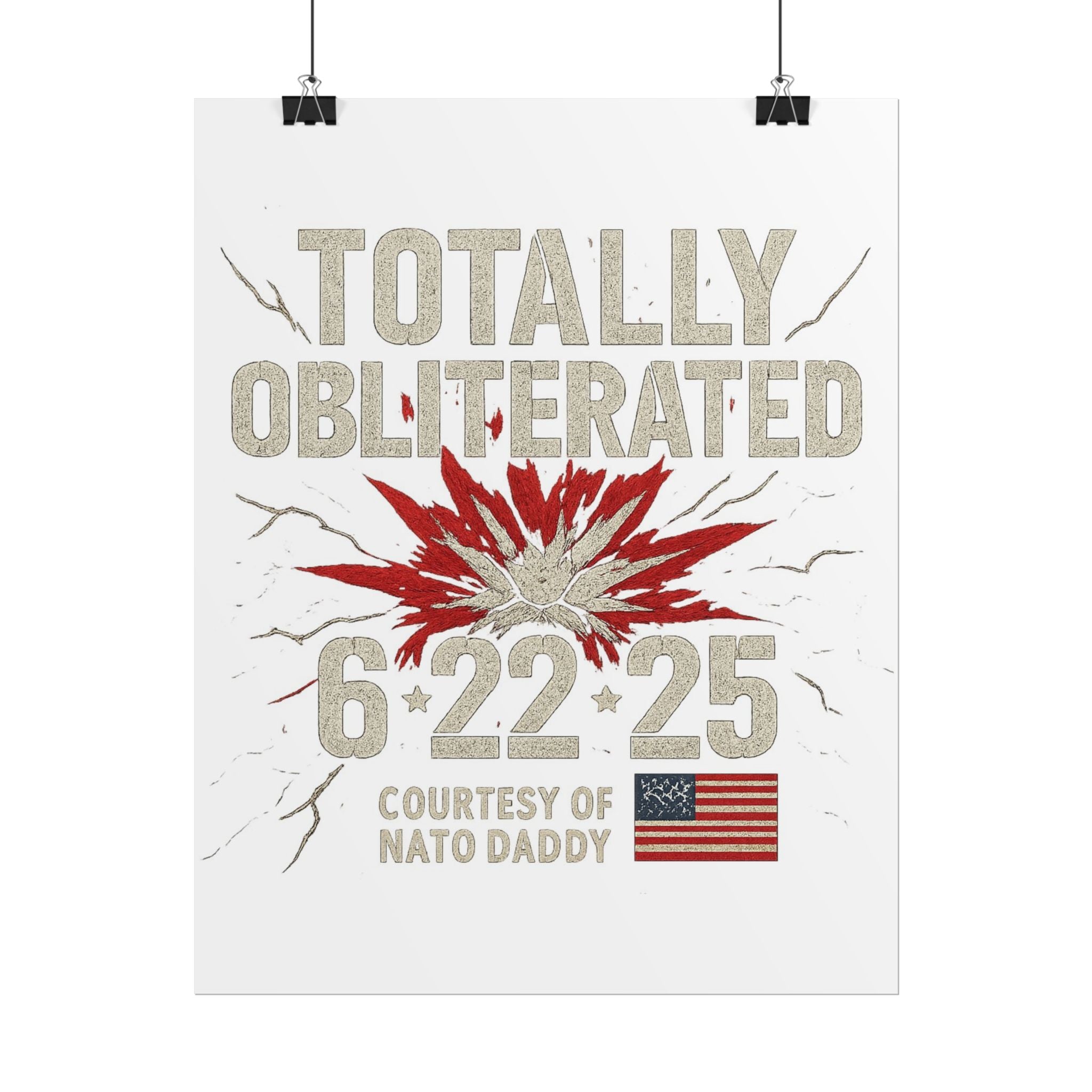 Totally Obliterated Rolled Poster | Unique Decor, Gift for Dads, Wall Art, Patriotic Decor, Birthday Celebration