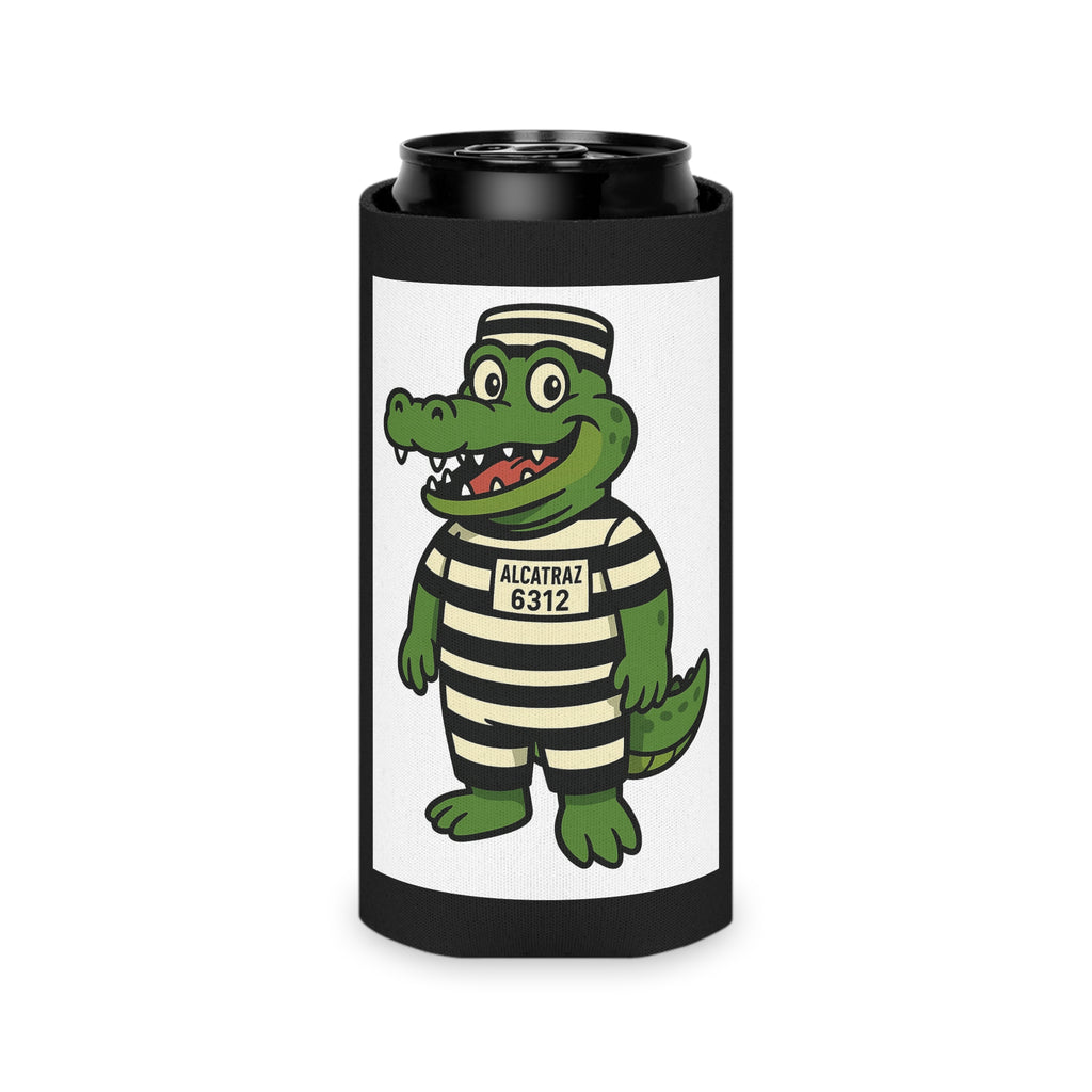 Alcatraz Crocodile Can Cooler – Fun Drink Sleeve, Unique Gift for Dads, Party Favors, Beach, BBQ, Relaxation