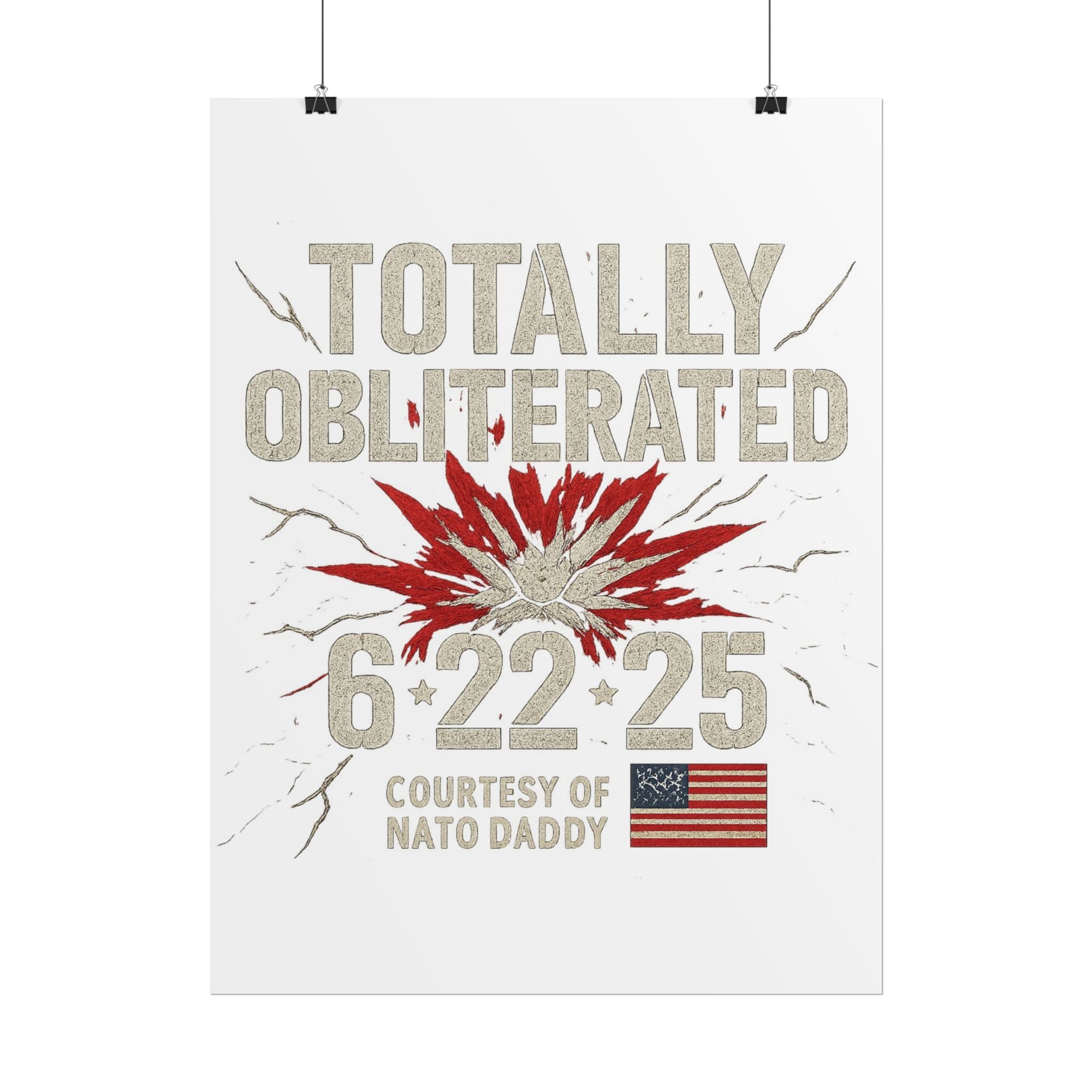 Totally Obliterated Rolled Poster | Unique Decor, Gift for Dads, Wall Art, Patriotic Decor, Birthday Celebration