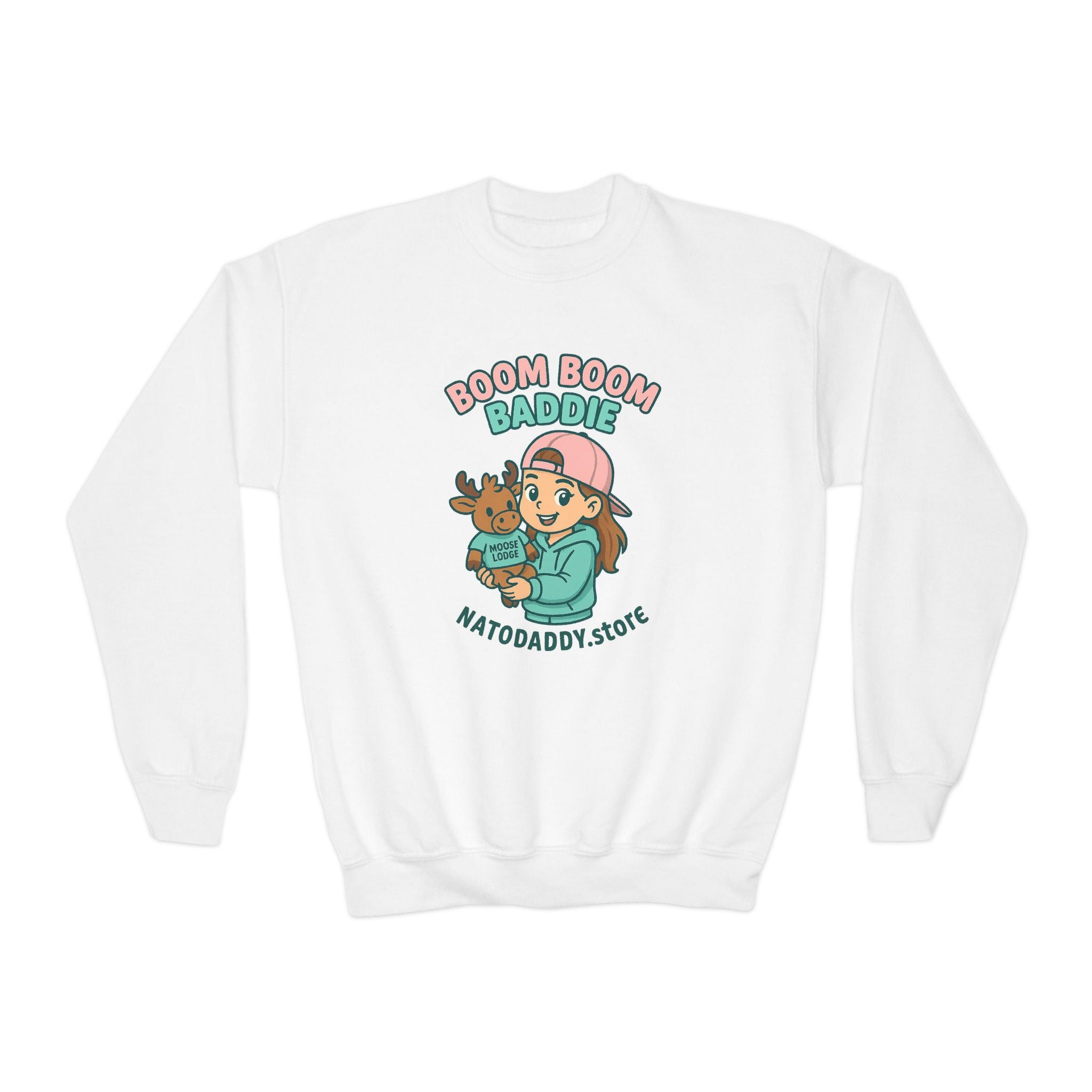 Youth Crewneck Sweatshirt with Fun Cartoon Graphics, Cozy Kids Sweater, Perfect for Everyday Wear, Birthday Gift, Holiday Apparel