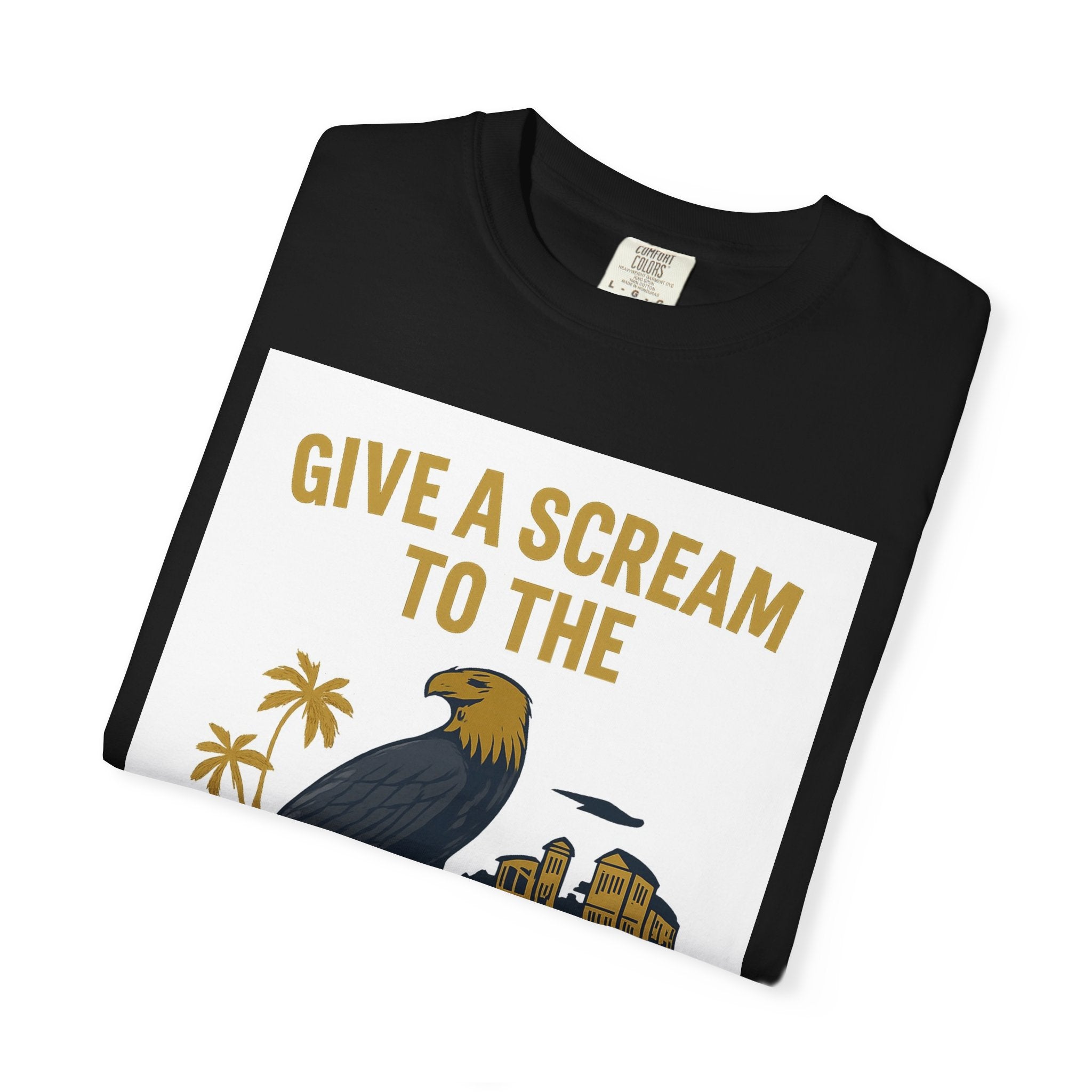 Give a Scream to the Boom Boom Team! Unisex Garment-Dyed T-Shirt, Funny Casual Tee, Gift for Dads, Beachwear, Team Spirit Apparel