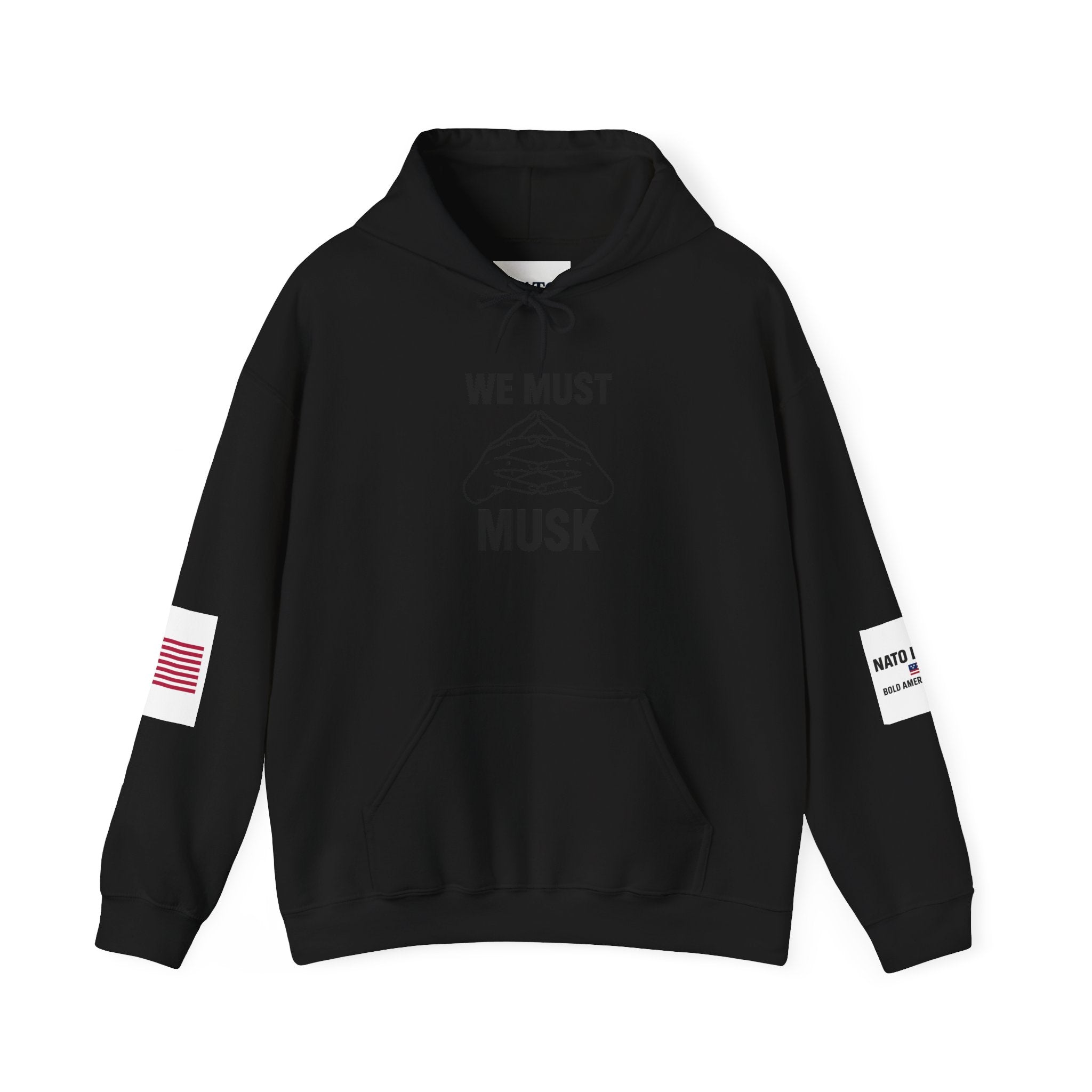 Statement Hoodie: We Must Musk | Unisex Heavy Blend Sweatshirt, Casual Wear, Gift for Friends, Humor Fashion, American Pride Sweatshirt