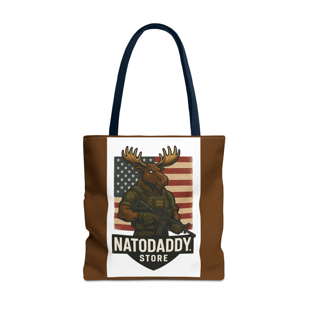Patriotic Moose Tote Bag - Ideal for Military Pride, Gift for Outdoors Lovers, Statement Bag, Everyday Use, Travel Essentials
