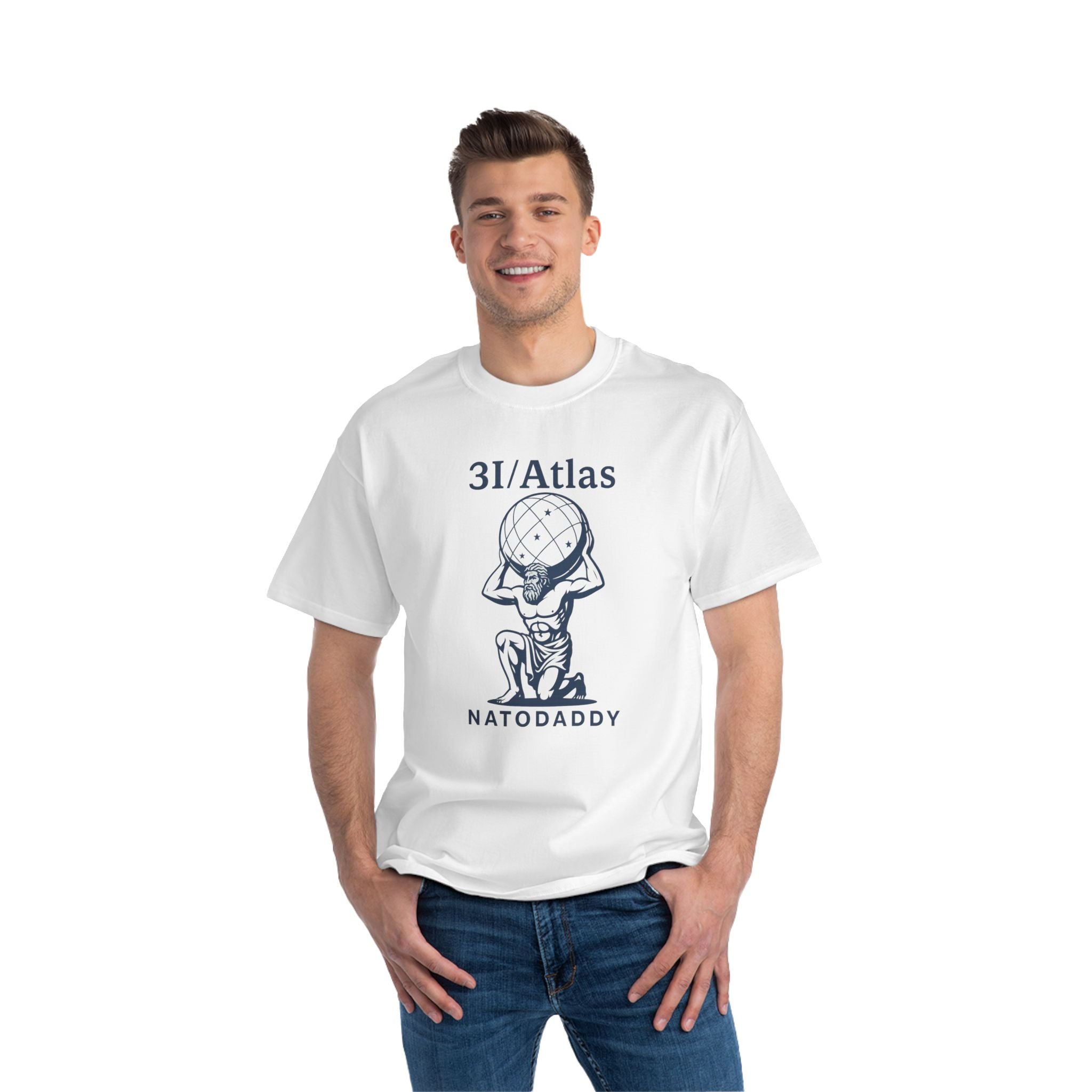 Atlas Daddy T-Shirt, Father's Day Gift, Cartoon Tee, Unique Dads Apparel, Fun Gift for Fathers, Summer Style, Comfy Casual Wear