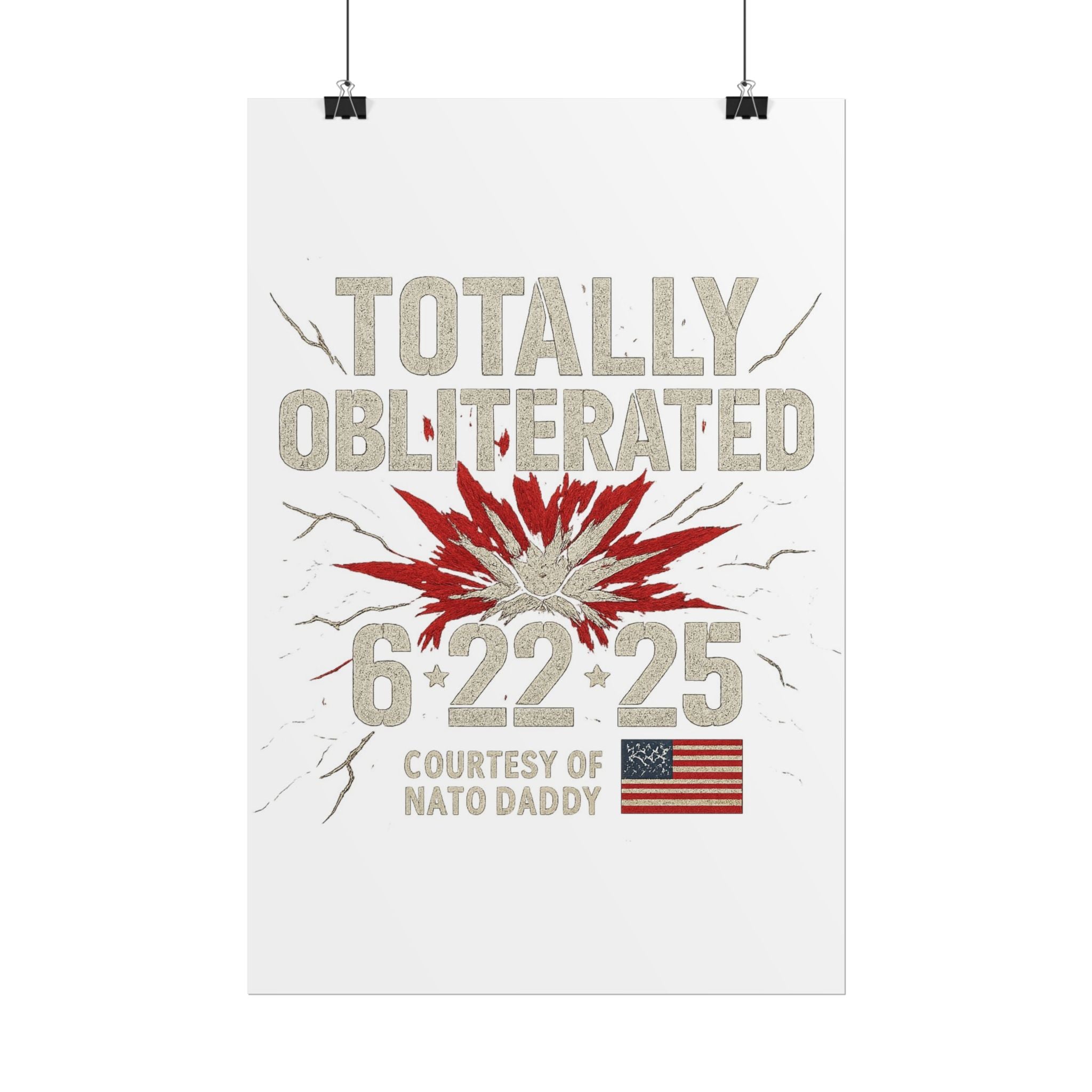 Totally Obliterated Rolled Poster | Unique Decor, Gift for Dads, Wall Art, Patriotic Decor, Birthday Celebration