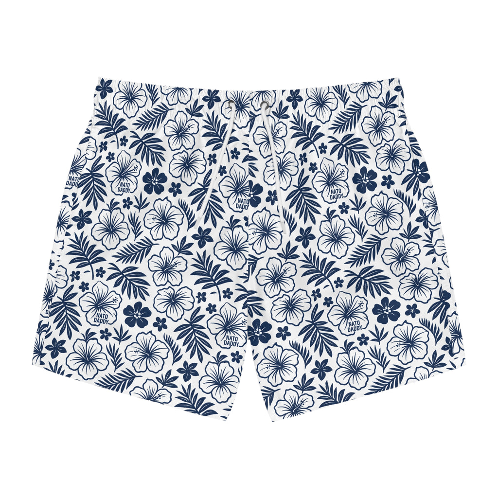 Tropical Print Swim Trunks - Fun Summer Beach Wear, Surf Shorts, Vacation Essentials, Pool Party Attire, Stylish Mens Swimwear