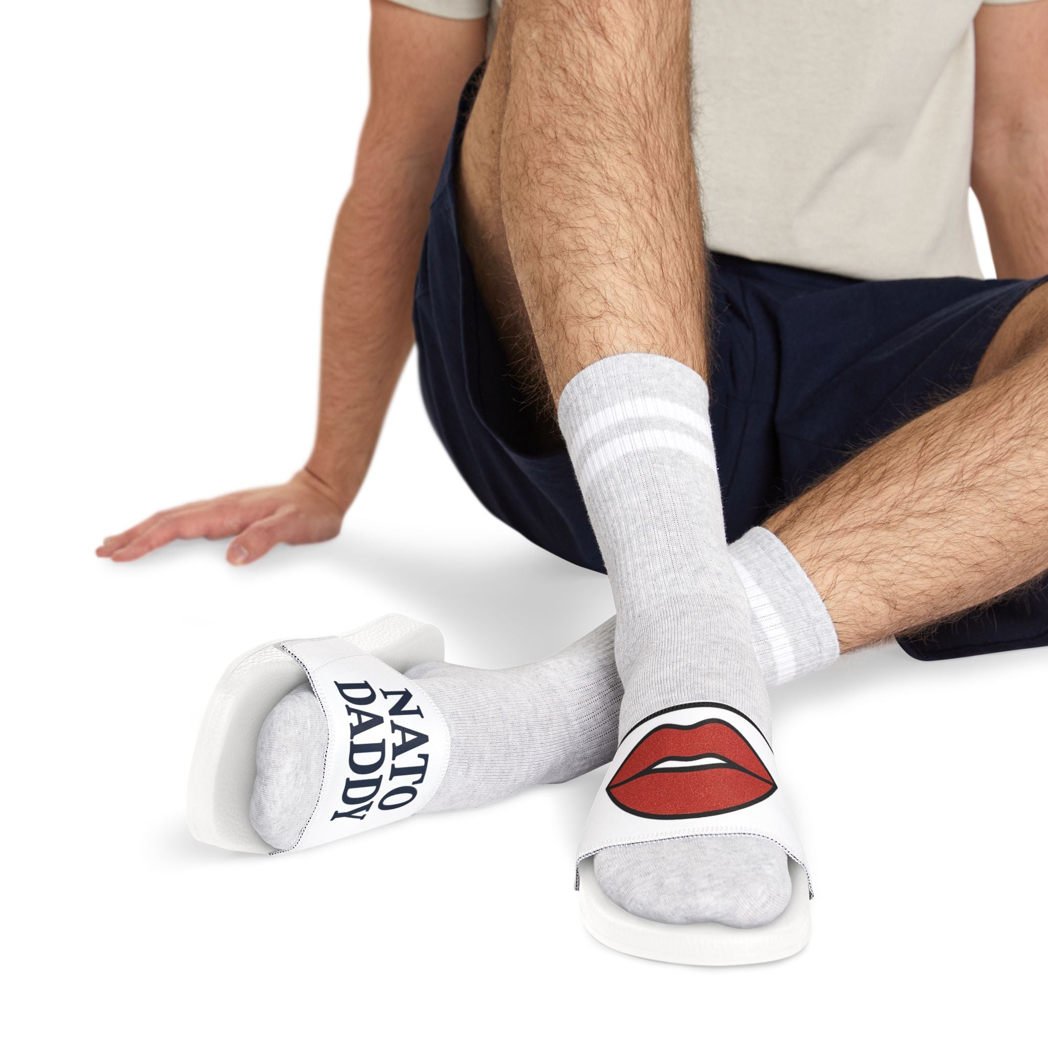 Sassy Men's Sandals – 'NATO DADDY' Slide Slippers for Summer Vibes, Cool Footwear, Pool Days, Gift for Him, Trendy Beachwear