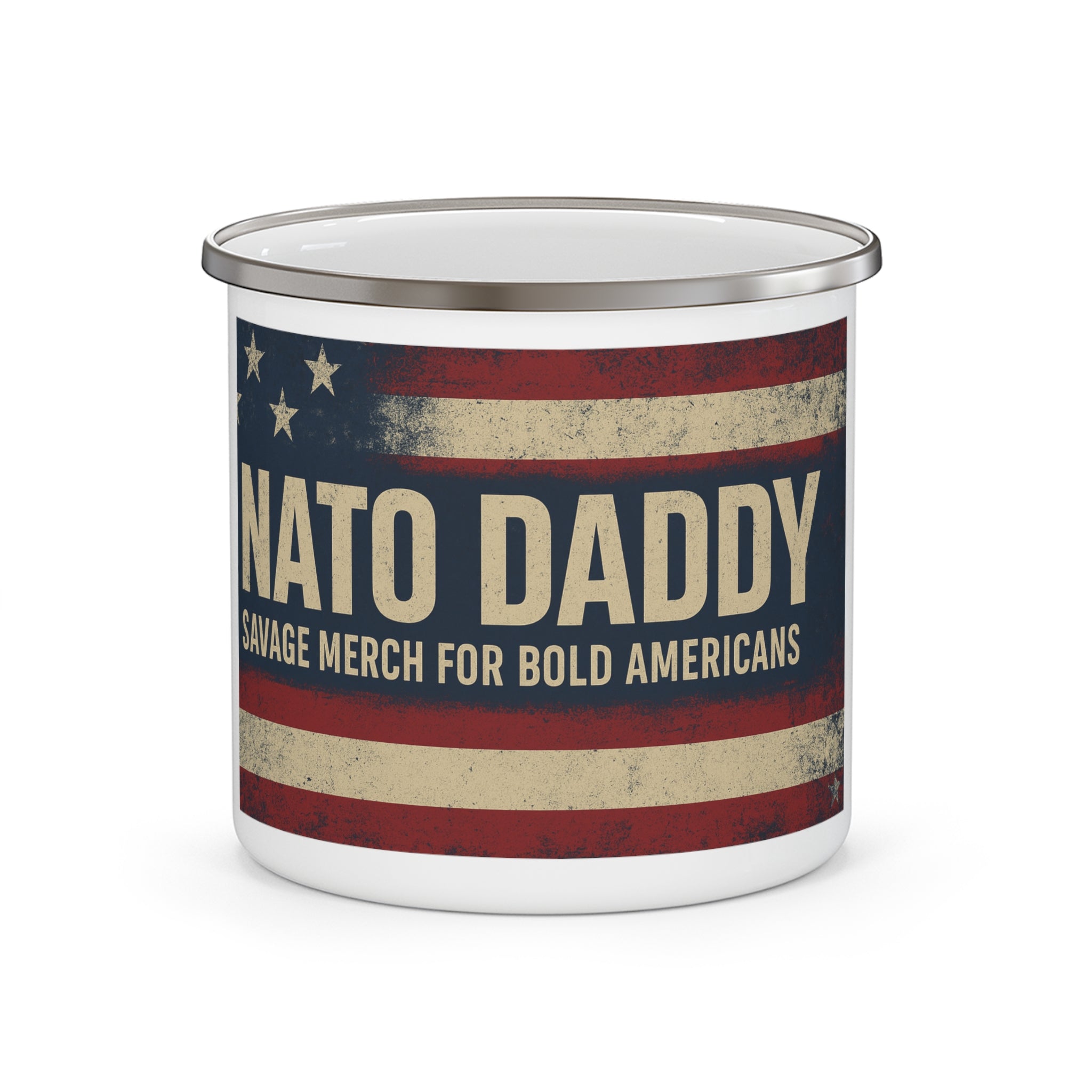 Patriotic Enamel Camping Mug, Perfect Gift for Dads, Outdoor Lovers, Hiking, BBQ, Father's Day, Camping Essentials