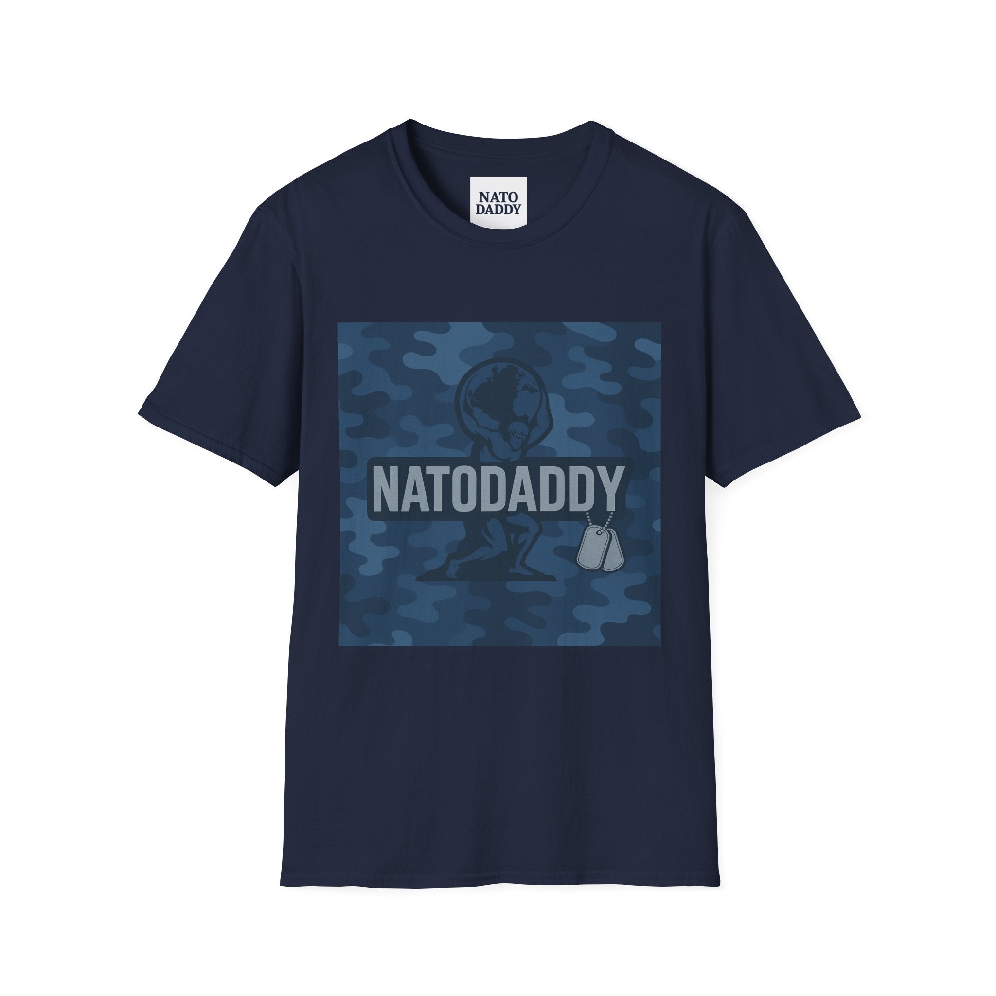 NATO Daddy T-Shirt for Dads, Cool Casual Wear, Unique Gift for Father's Day, Unisex Softstyle Tee, Camo Graphic Shirt