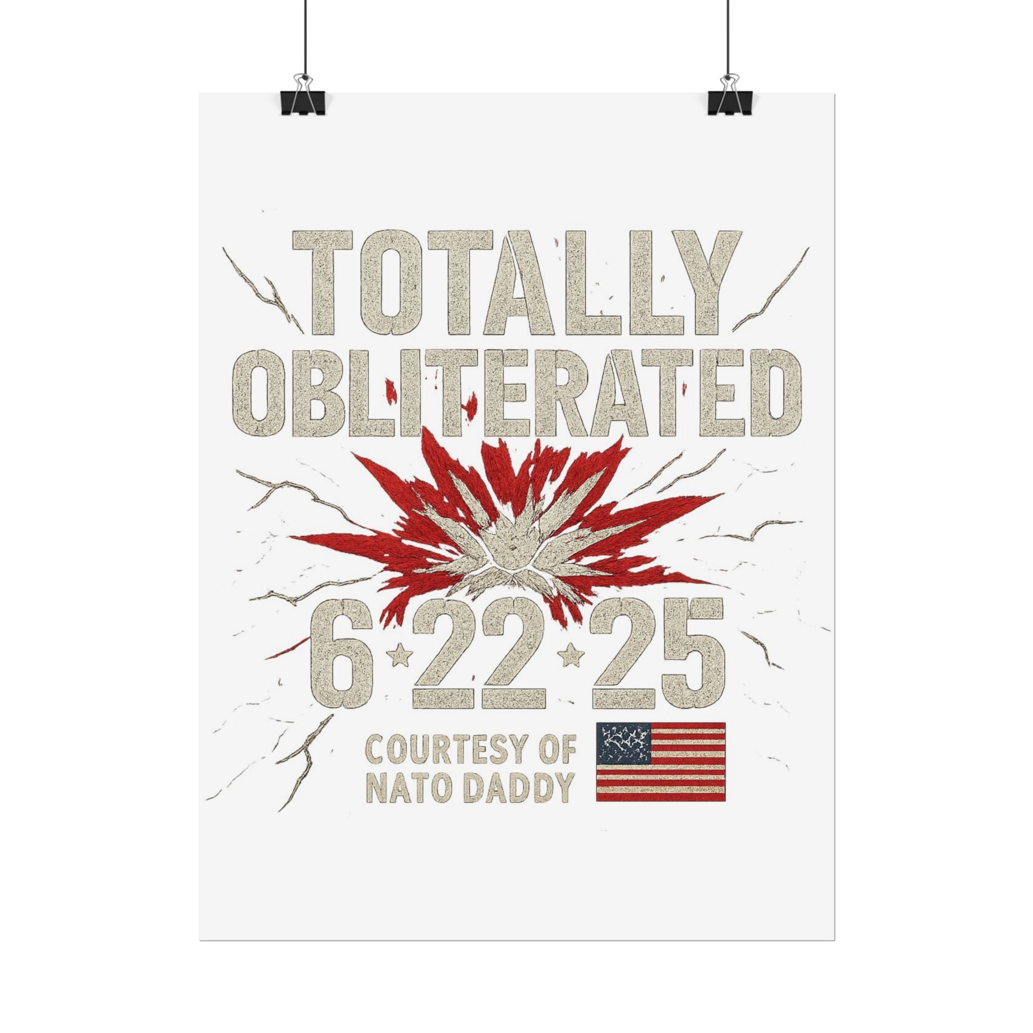 Totally Obliterated Rolled Poster | Unique Decor, Gift for Dads, Wall Art, Patriotic Decor, Birthday Celebration