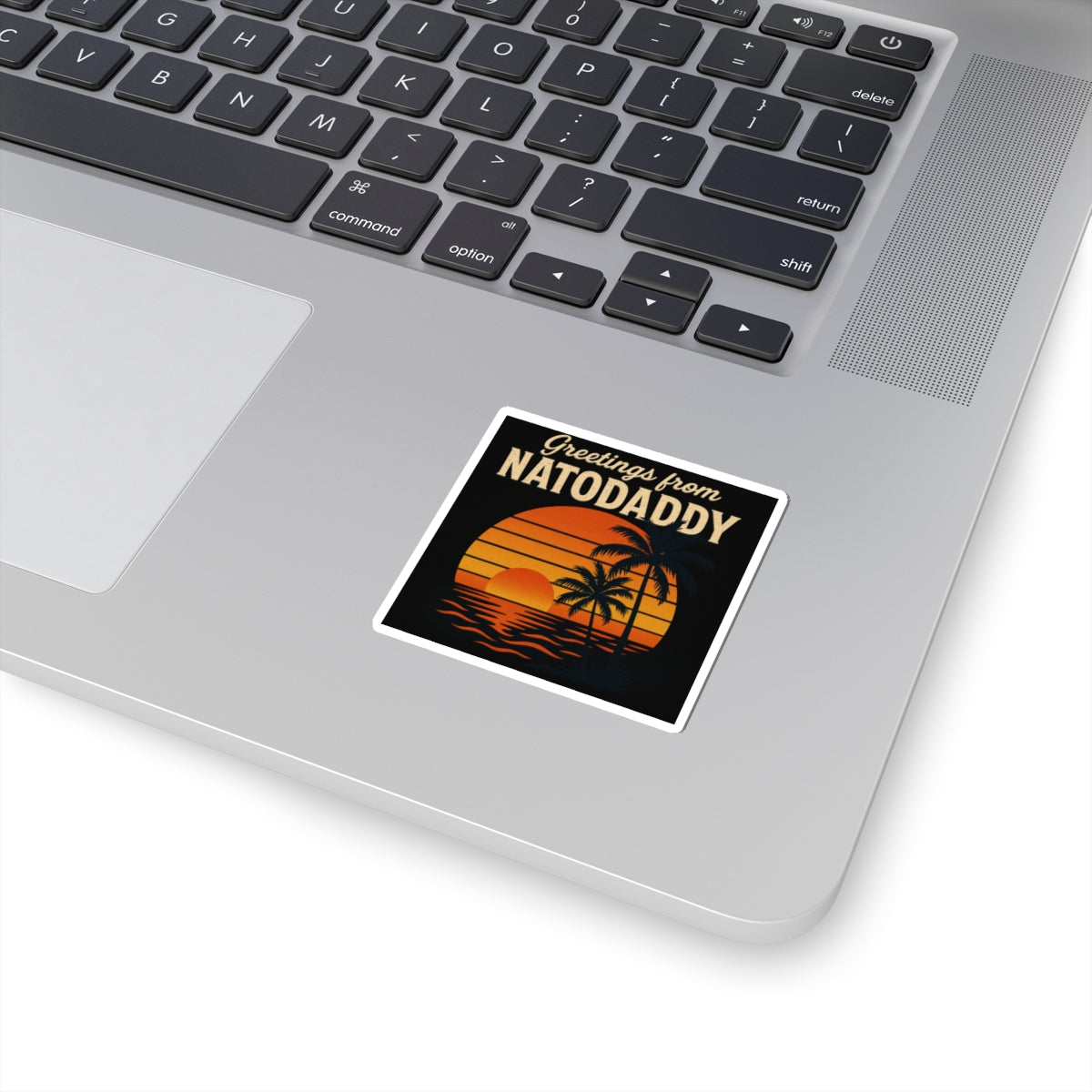Tropical Sunset Kiss-Cut Stickers, Vinyl Decals, Laptop Stickers, Summer Vibe Decor, Greetings from Natodaddy, Travel Enthusiast Gifts
