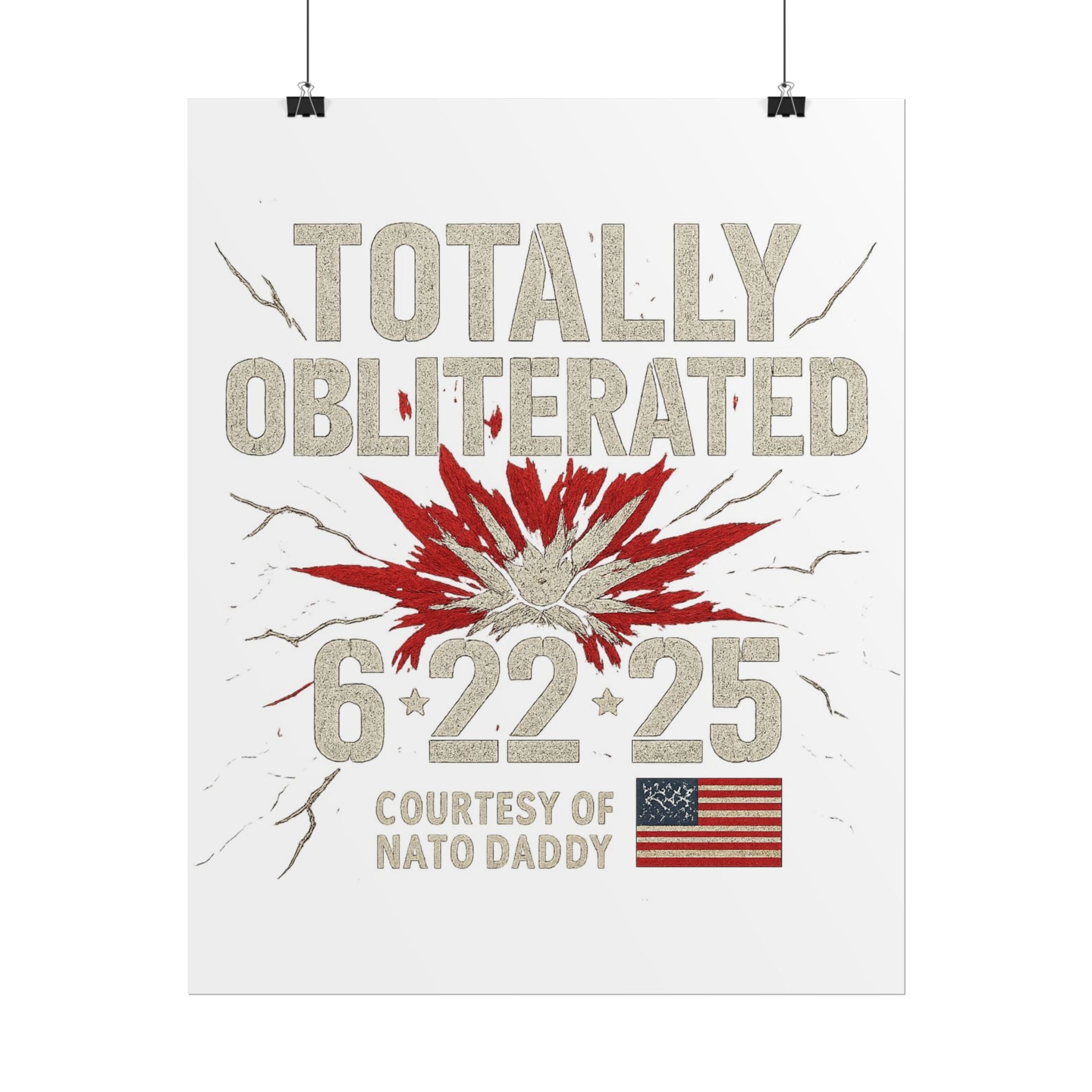 Totally Obliterated Rolled Poster | Unique Decor, Gift for Dads, Wall Art, Patriotic Decor, Birthday Celebration