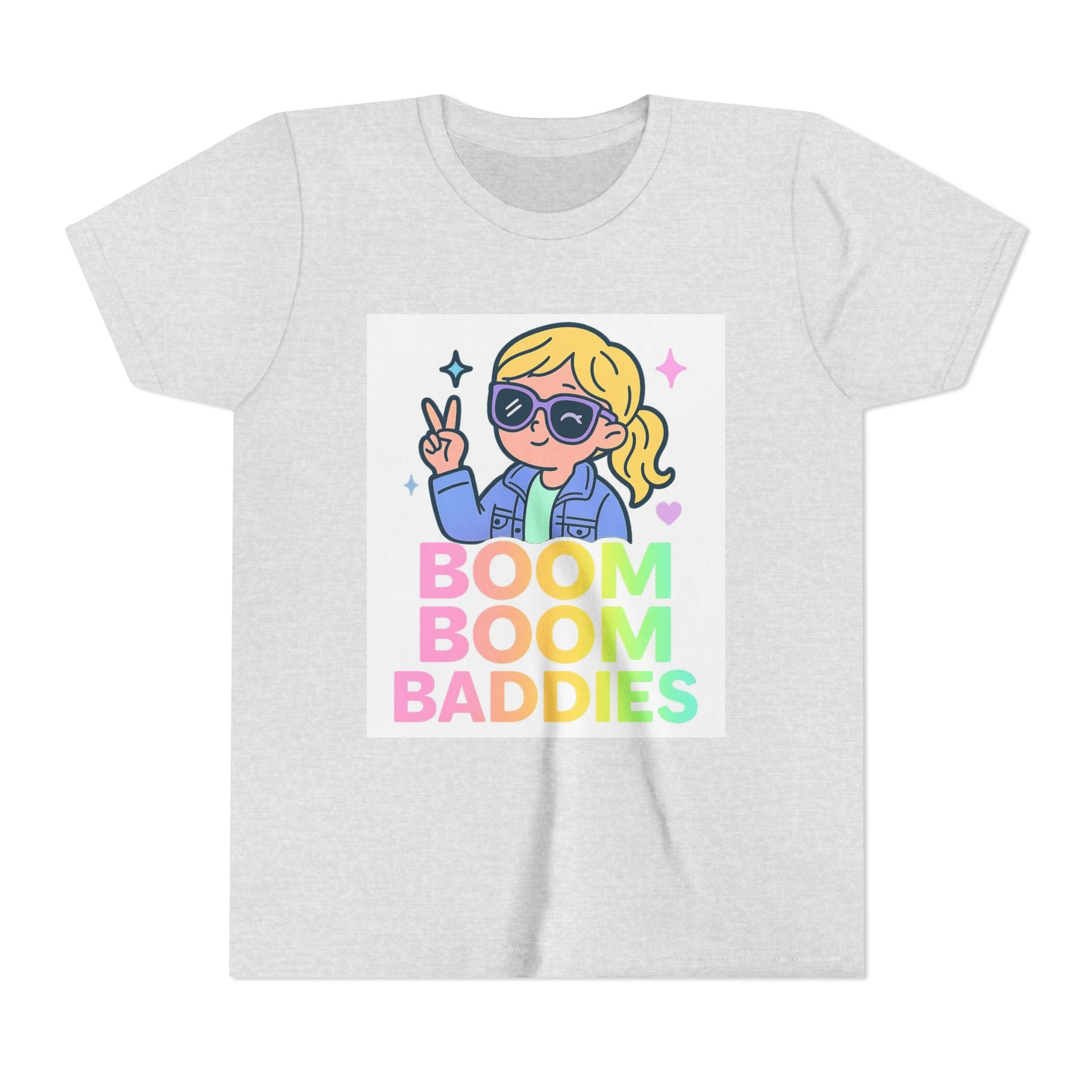 Playful Youth Tee, Fun Kids Shirt, BOOM BOOM BADDIES Graphic Tee, Cool Summer Top, Gift for Kids, Birthday Outfit