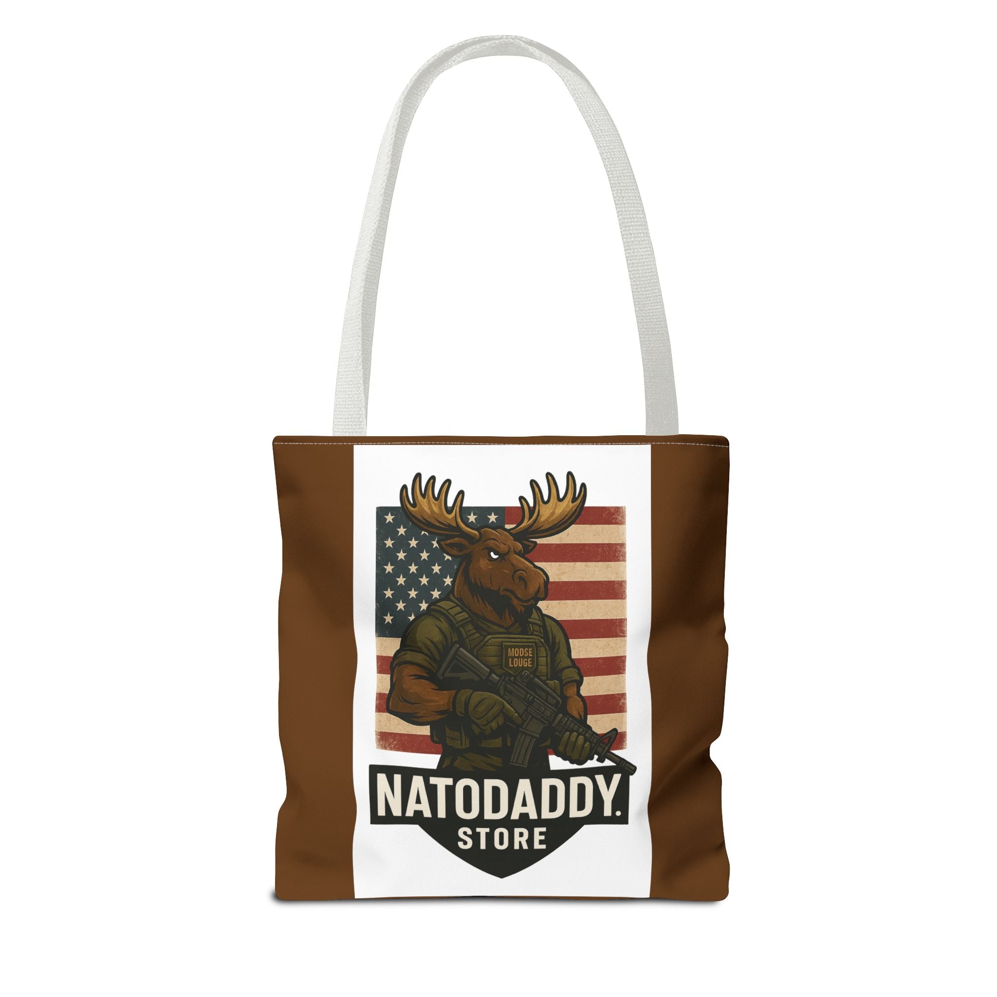 Patriotic Moose Tote Bag - Ideal for Military Pride, Gift for Outdoors Lovers, Statement Bag, Everyday Use, Travel Essentials