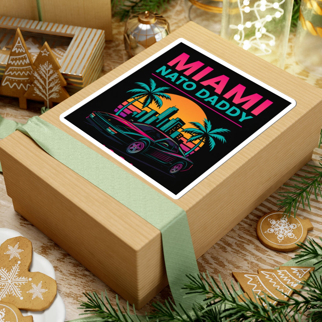 Retro Miami Stickers, Fun Car Decor, Summer Vibes, Perfect for Gifts, Laptop Accessories, Party Favors, Travel Mementos
